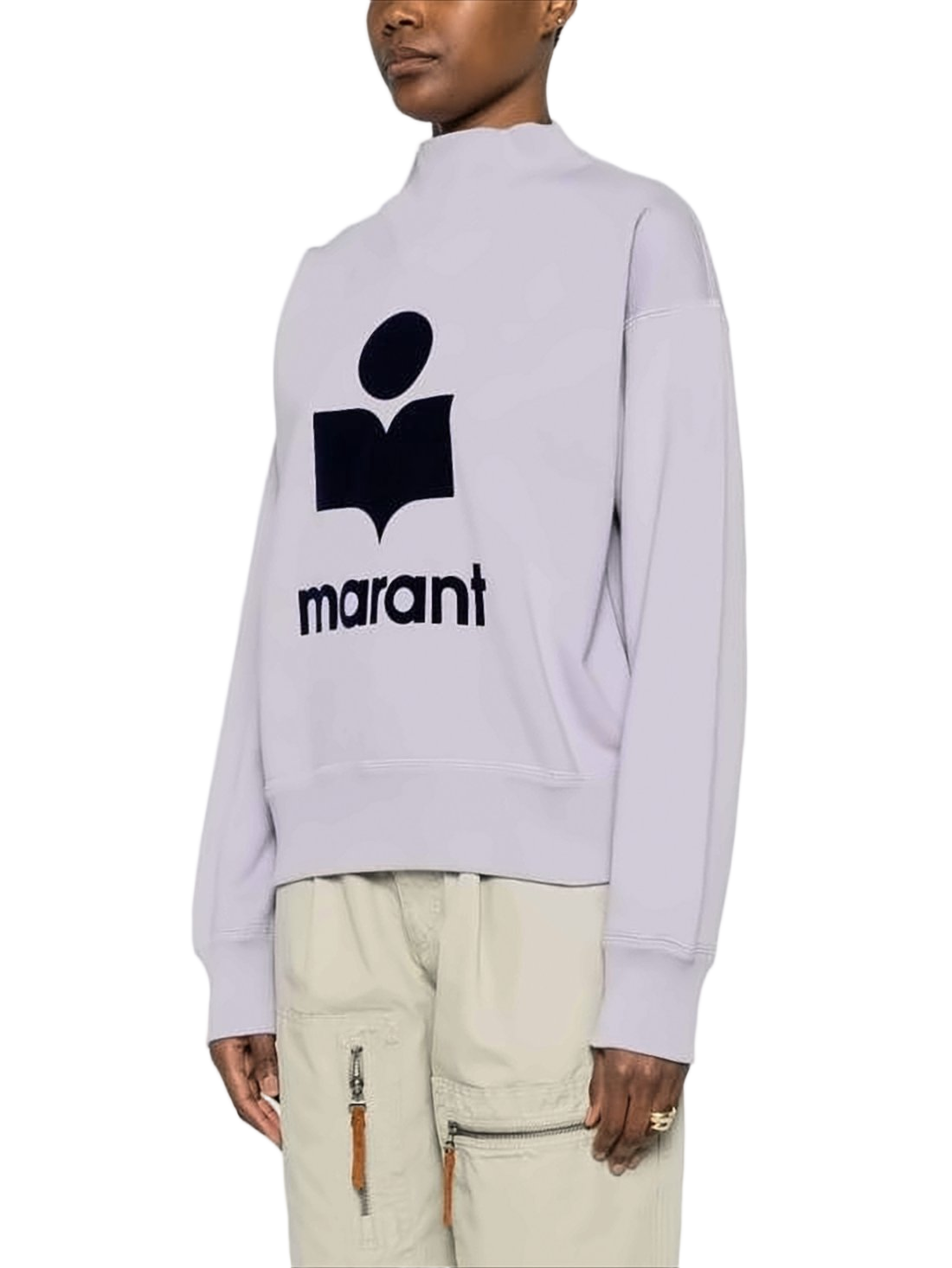 Relaxed-Fit Long-Sleeve Sweatshirt with Mock Neck