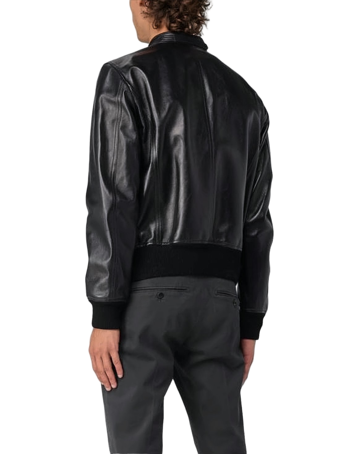 Smooth Lambskin Leather Jacket with Minimalist Design