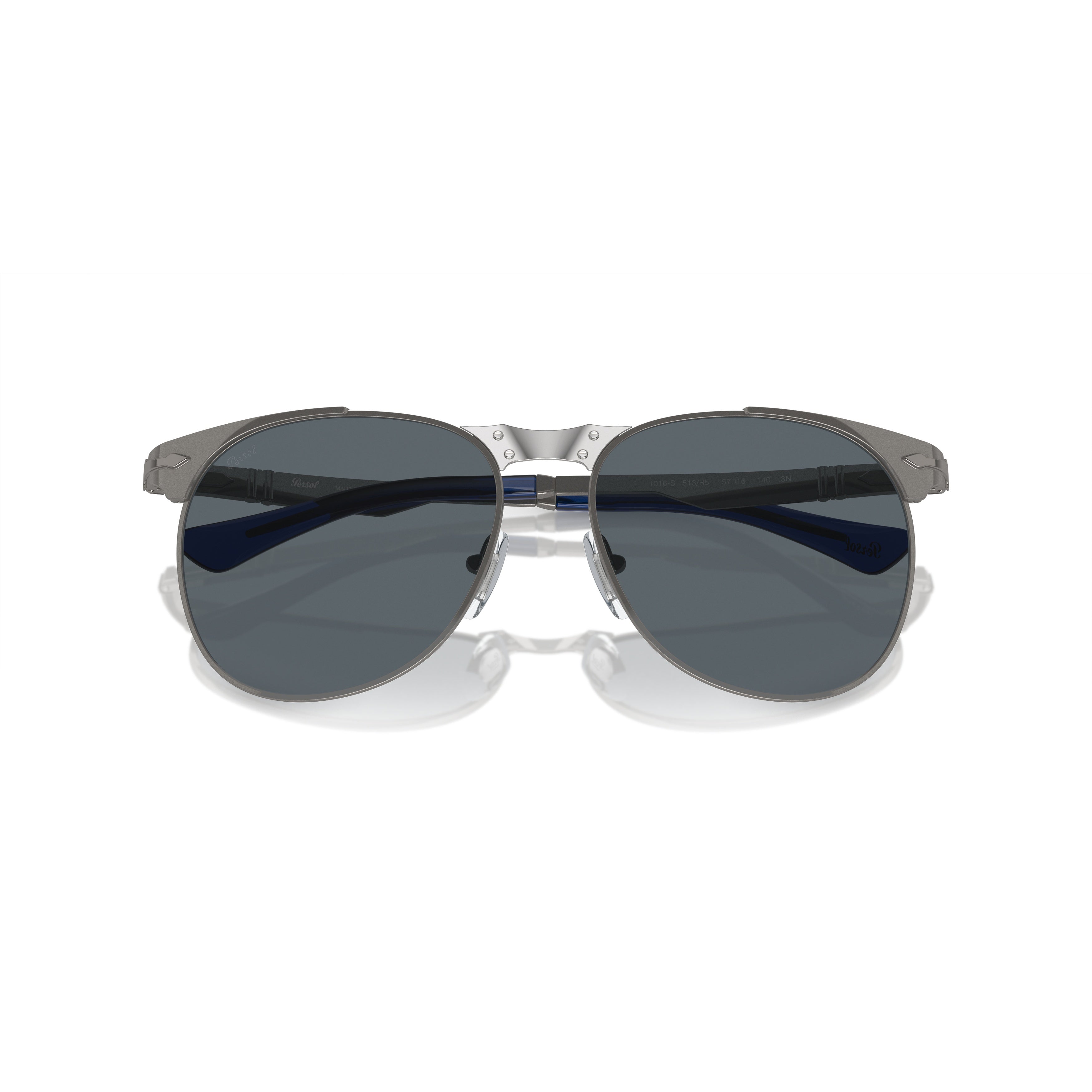 0po1016s Sleek Metal Aviator Sunglasses with Dark Lenses
