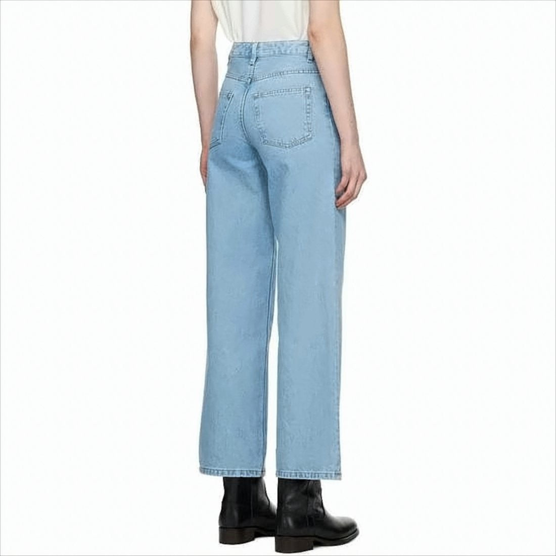 High-Waisted Straight-Leg Denim Pants with Classic Five-Pocket Design