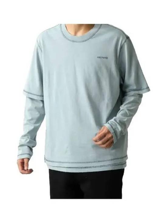 Layered Long-Sleeve Top with Relaxed Fit