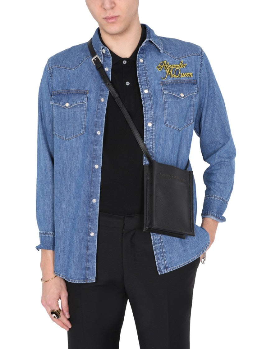Pointed Collar Denim Shirt