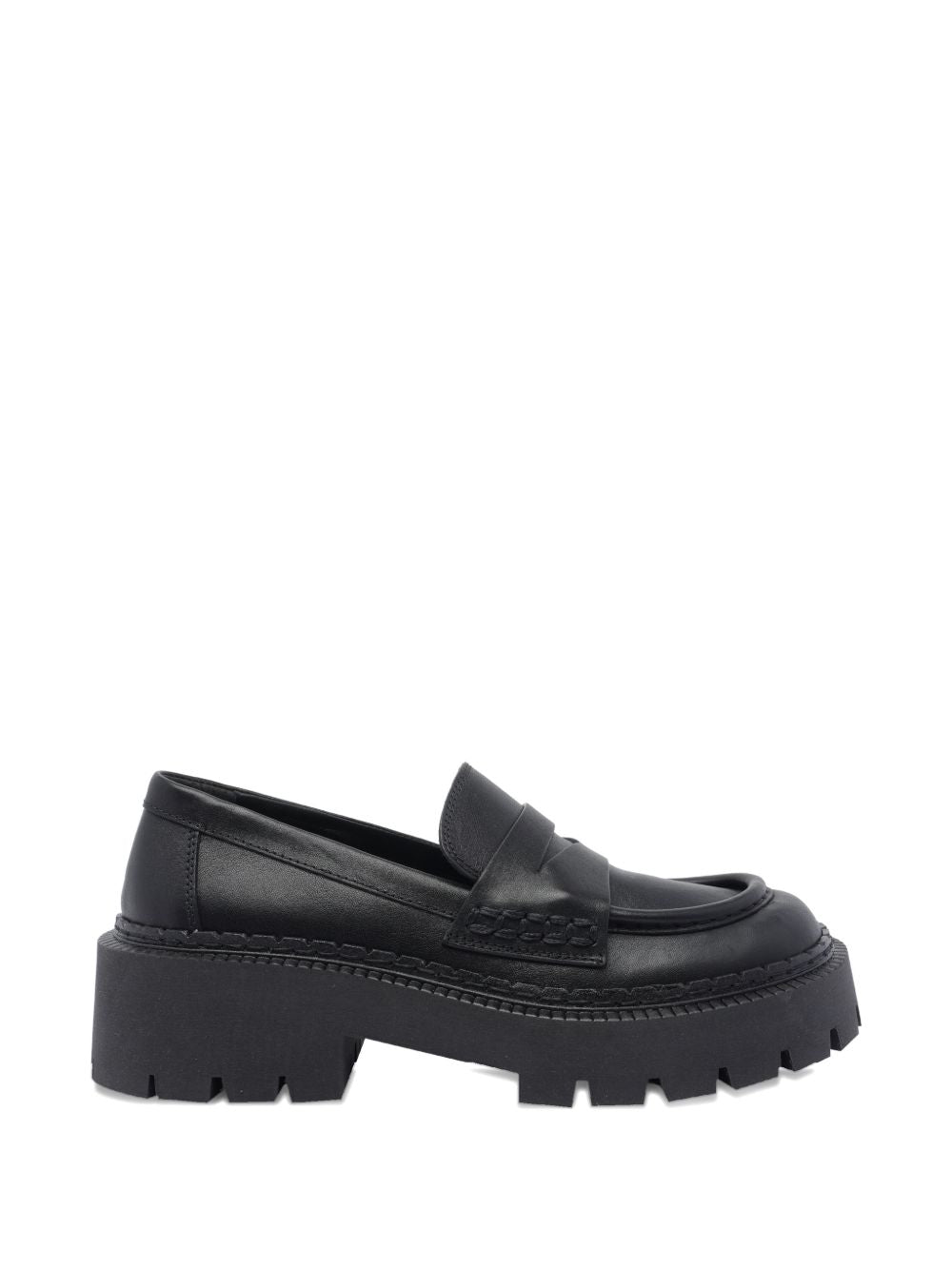 Platform Loafers In Black Leather