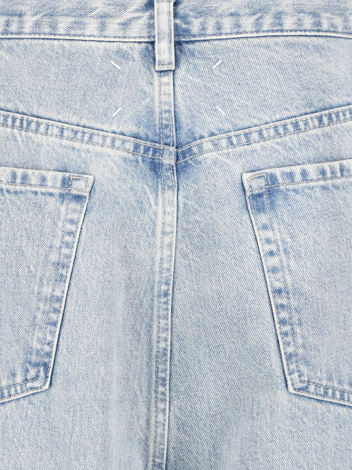 Blue Four Stitches Wide-Leg Denim Jeans