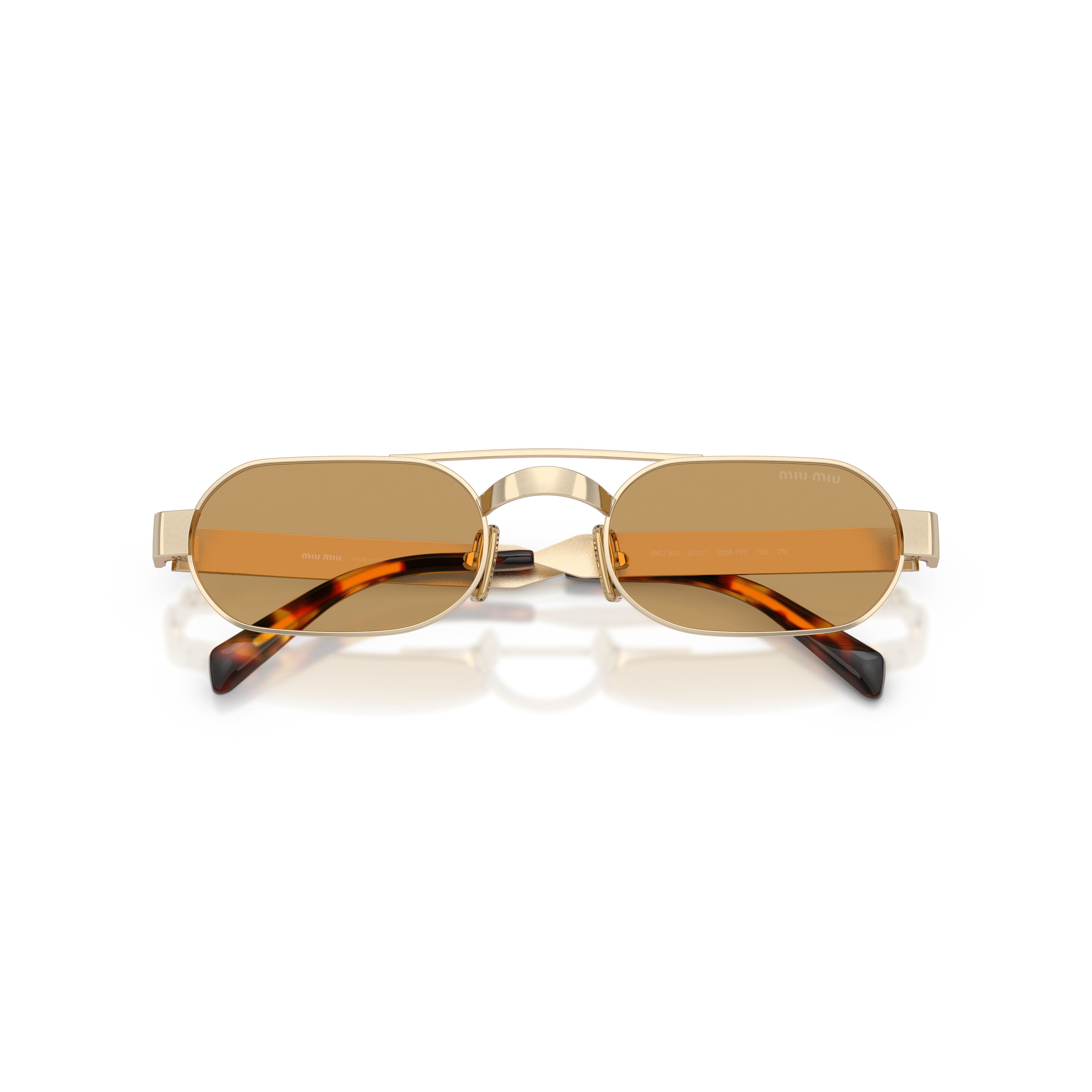 0mu B52s Rectangular Gold Metal Frame Sunglasses