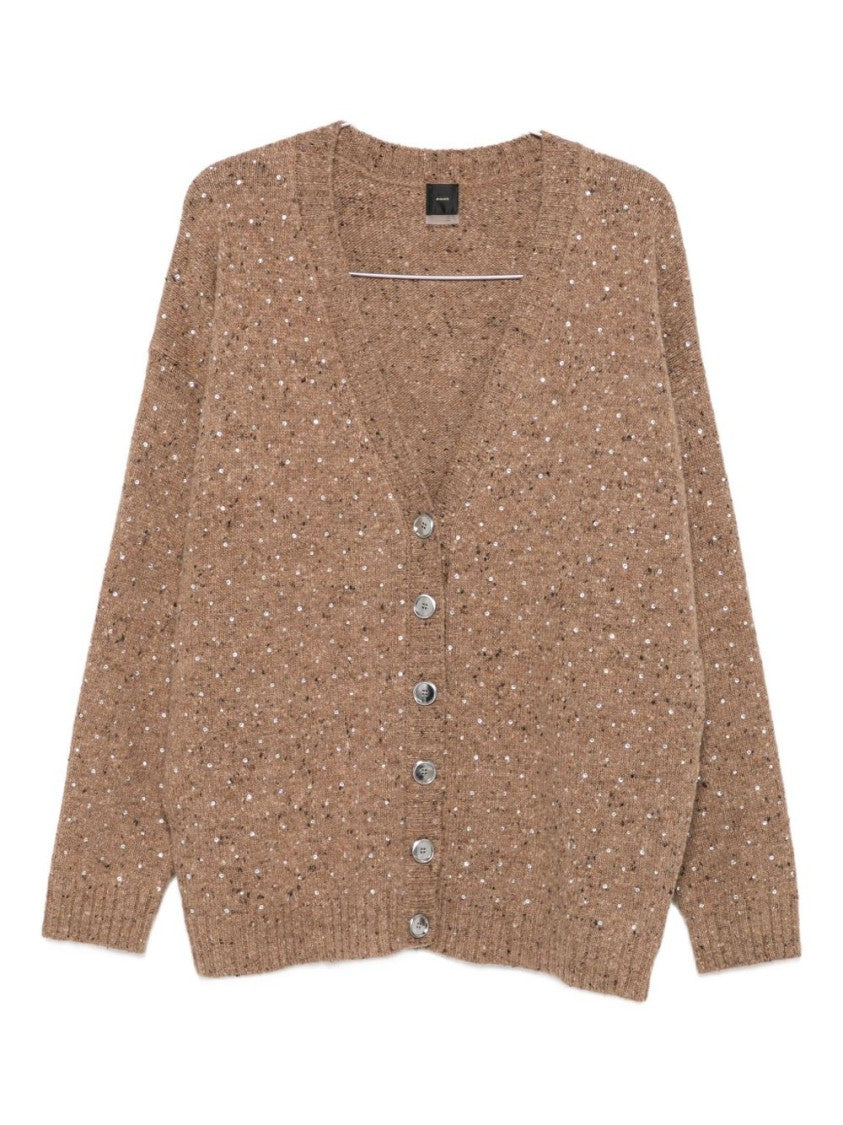 Sweter z mieszanki wełny wielbłądziej z dekoltem w serek