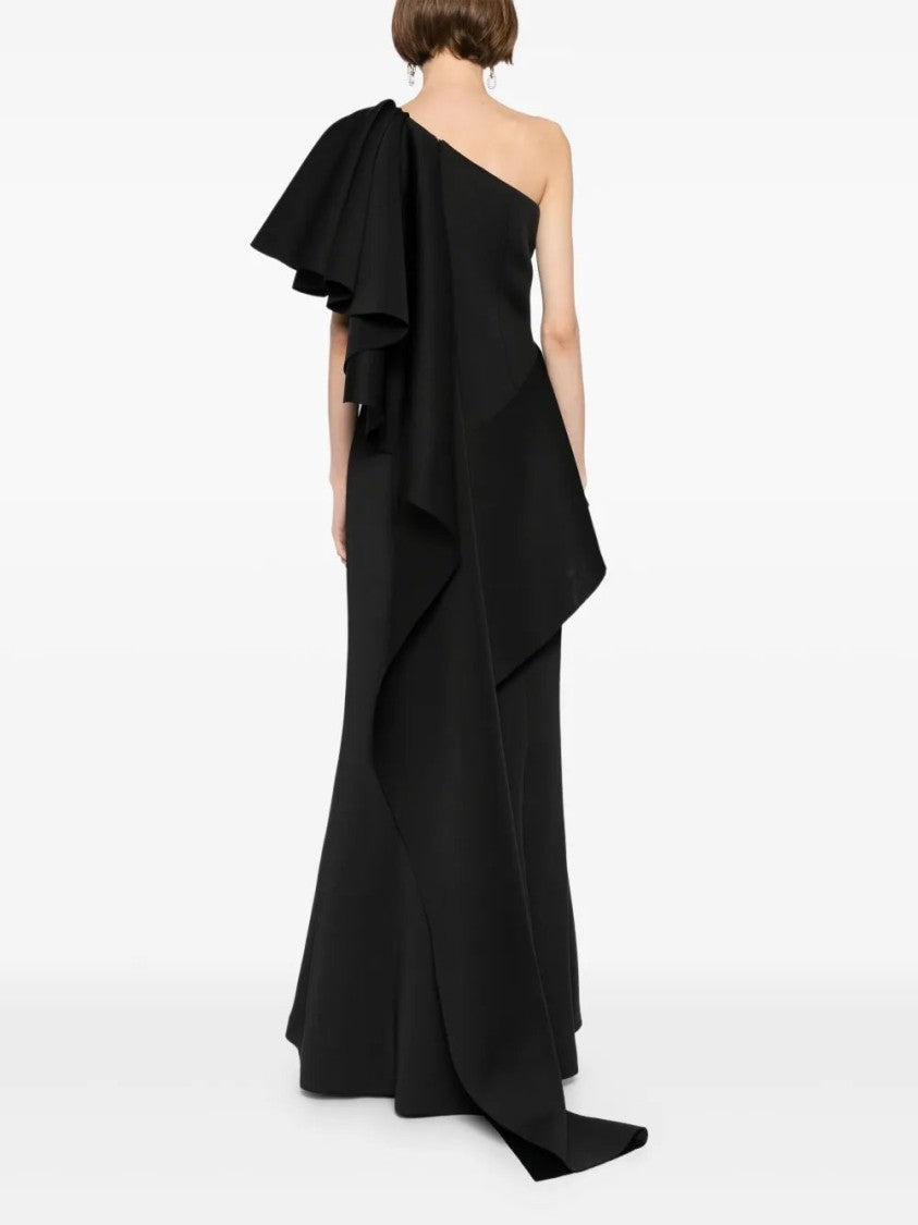 Ruffled Scuba Long Dress