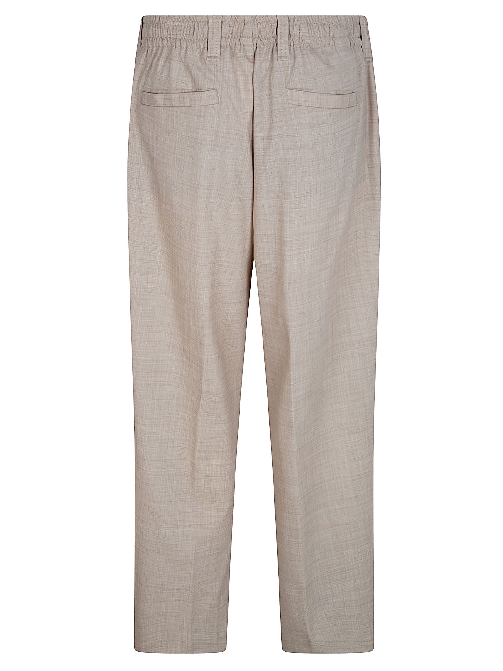 Straight-Leg Trousers with Pleat Detail and Classic Waistband