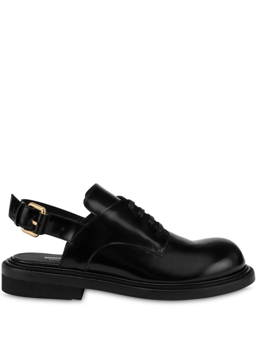 Front Lace-Up Black Calf Leather Sandals