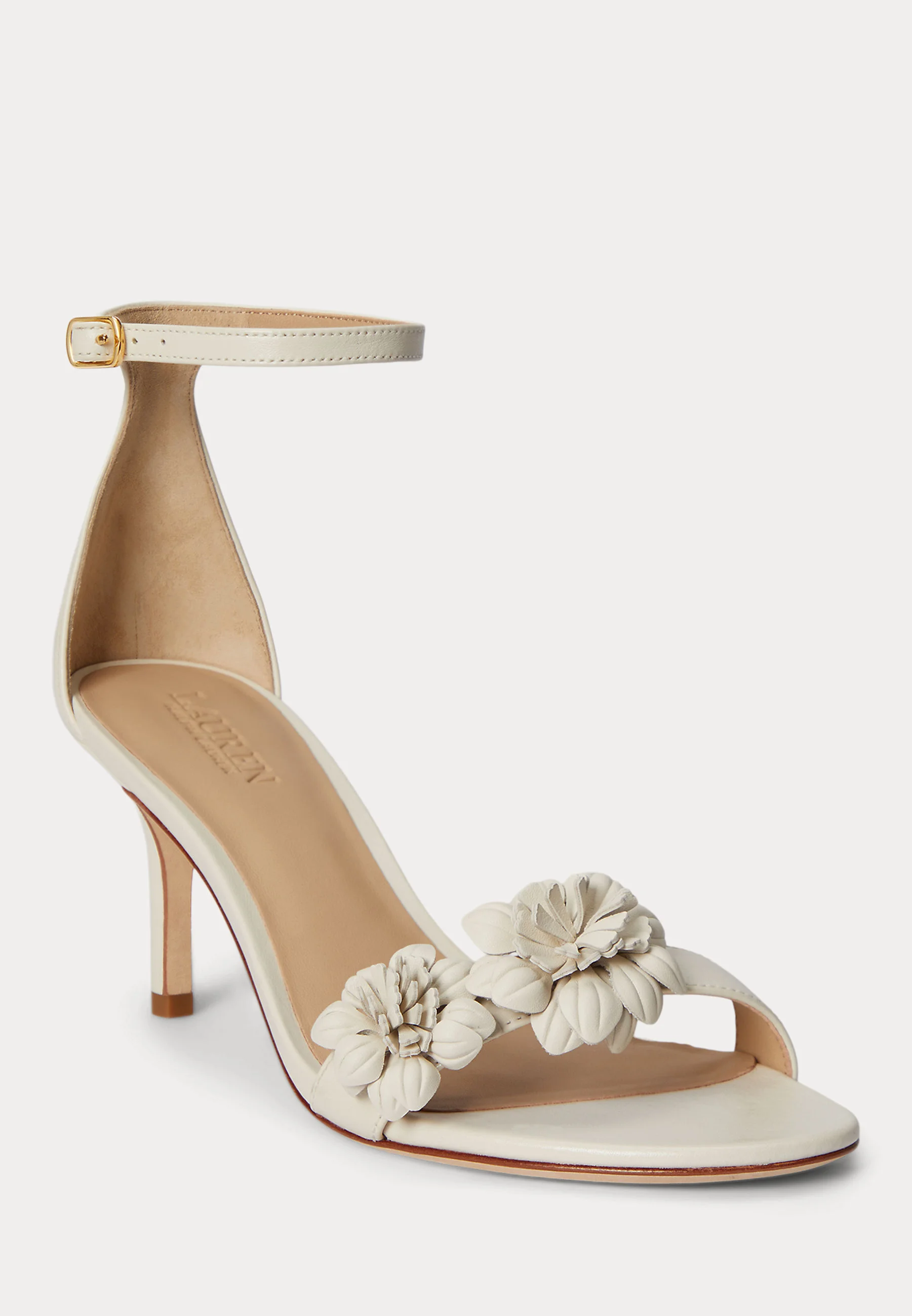 Intricately Appliquéd Sandal with Slim Ankle Strap