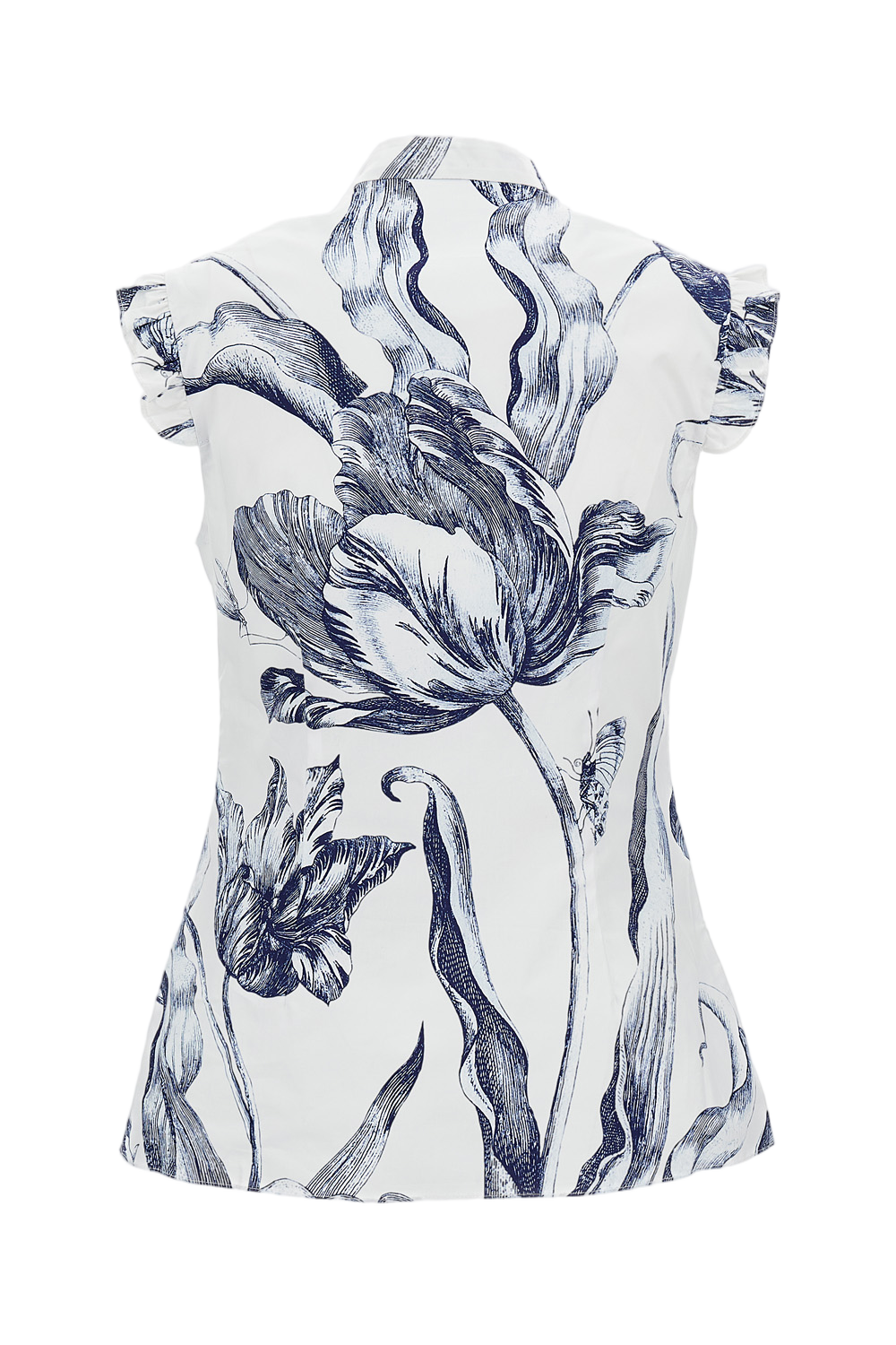 Light Cotton Poplin Floral Print Top