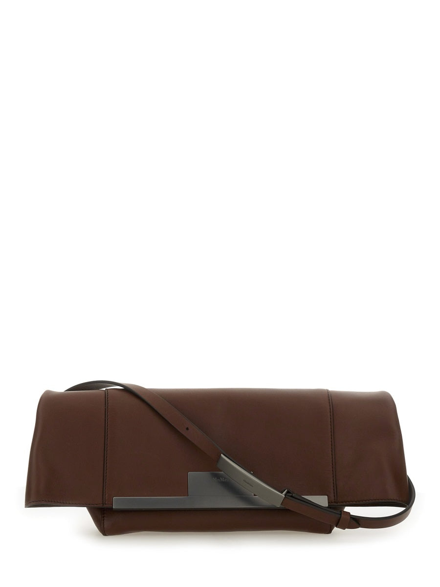 Medium Clutch with Clasp Closure in Calf Leather