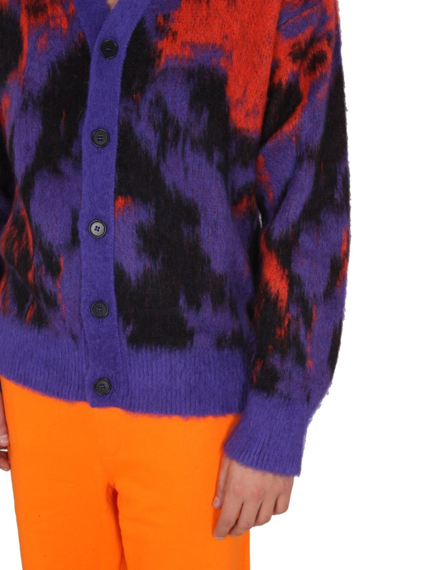 V-Neck Cardigan With Ribbed Detailing