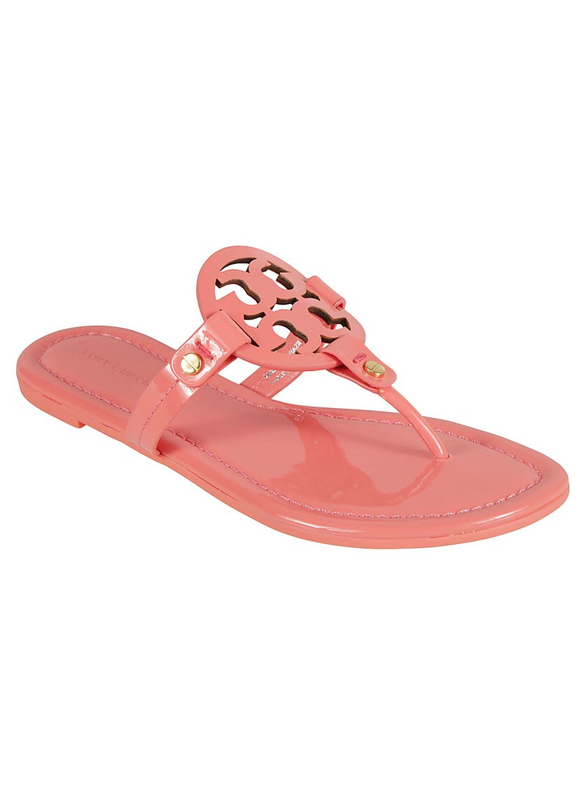 Minimalist Thong Sandals With Logo Embellishment