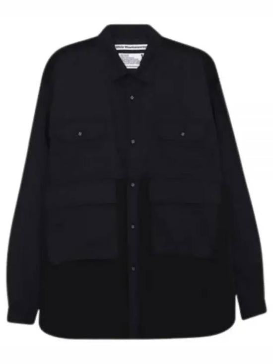 Structured Long-Sleeve Shirt with Front Pockets