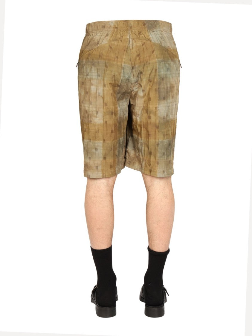 Earthy Checkered Bermuda Shorts