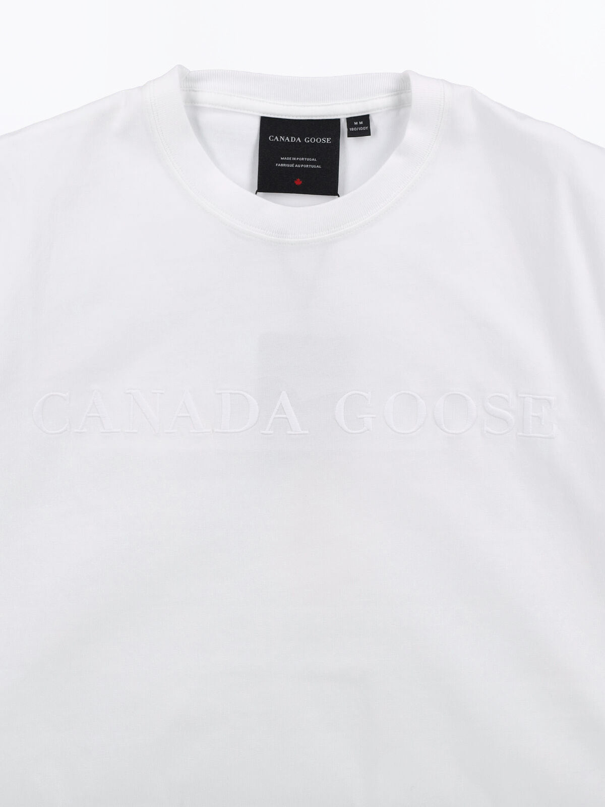 White Plain Embossed Cotton Logo T-shirt