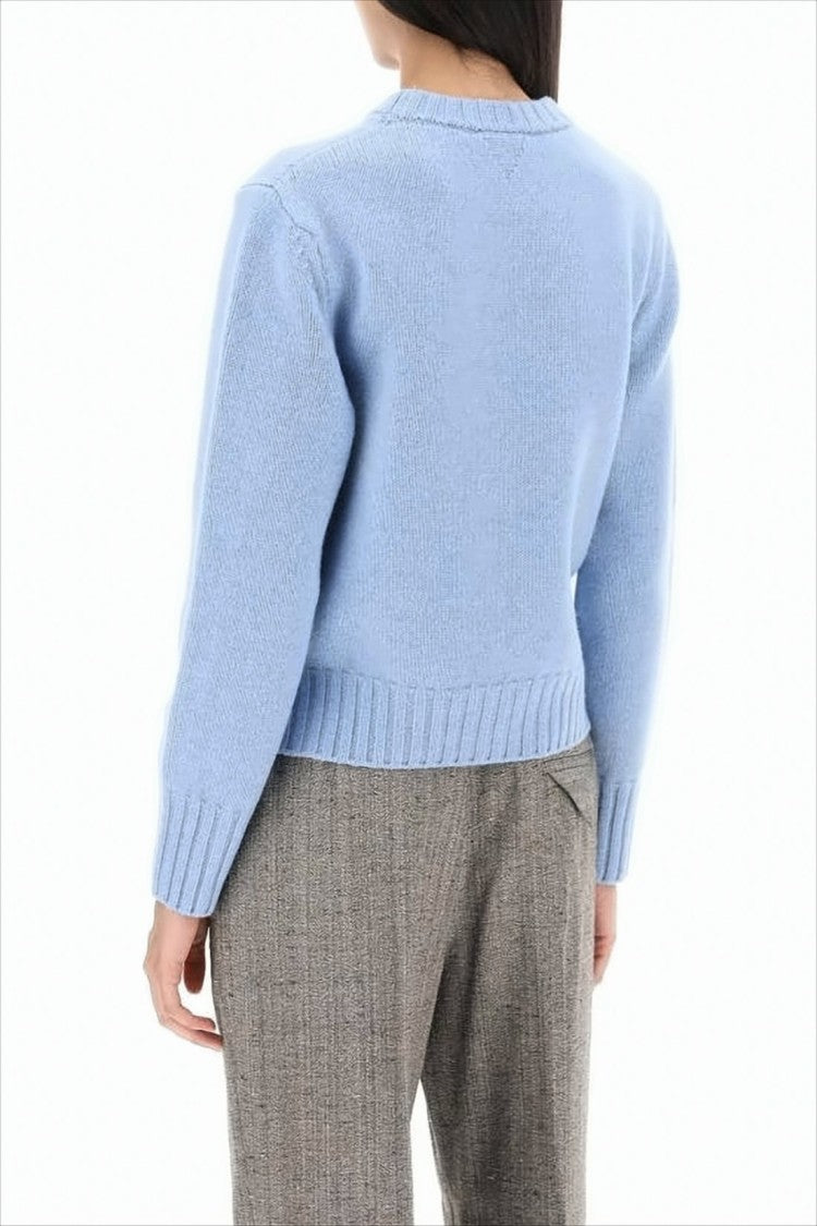 Textured Knit Sweater With Decorative Buttons