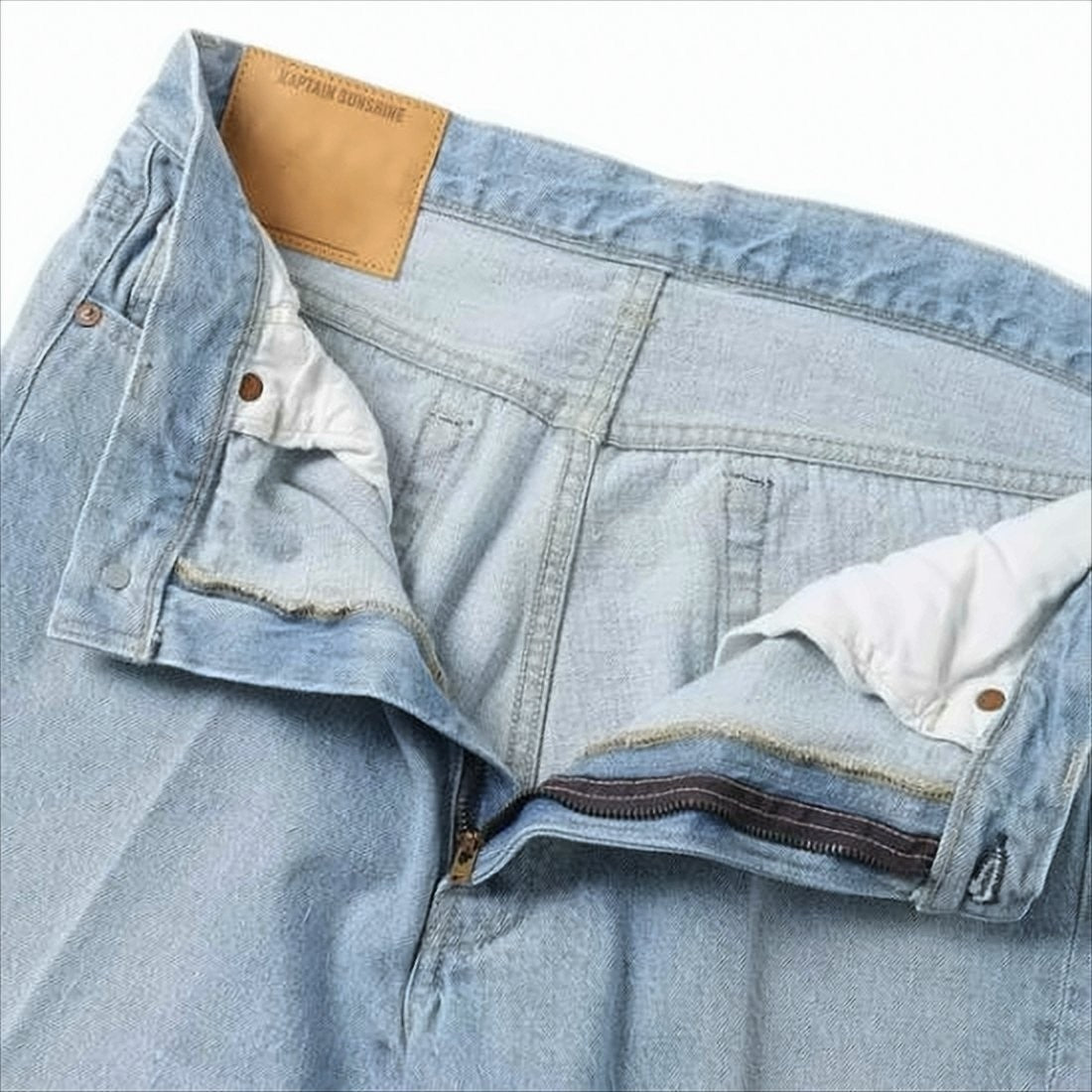 Light Wash Straight-Leg Denim Pants