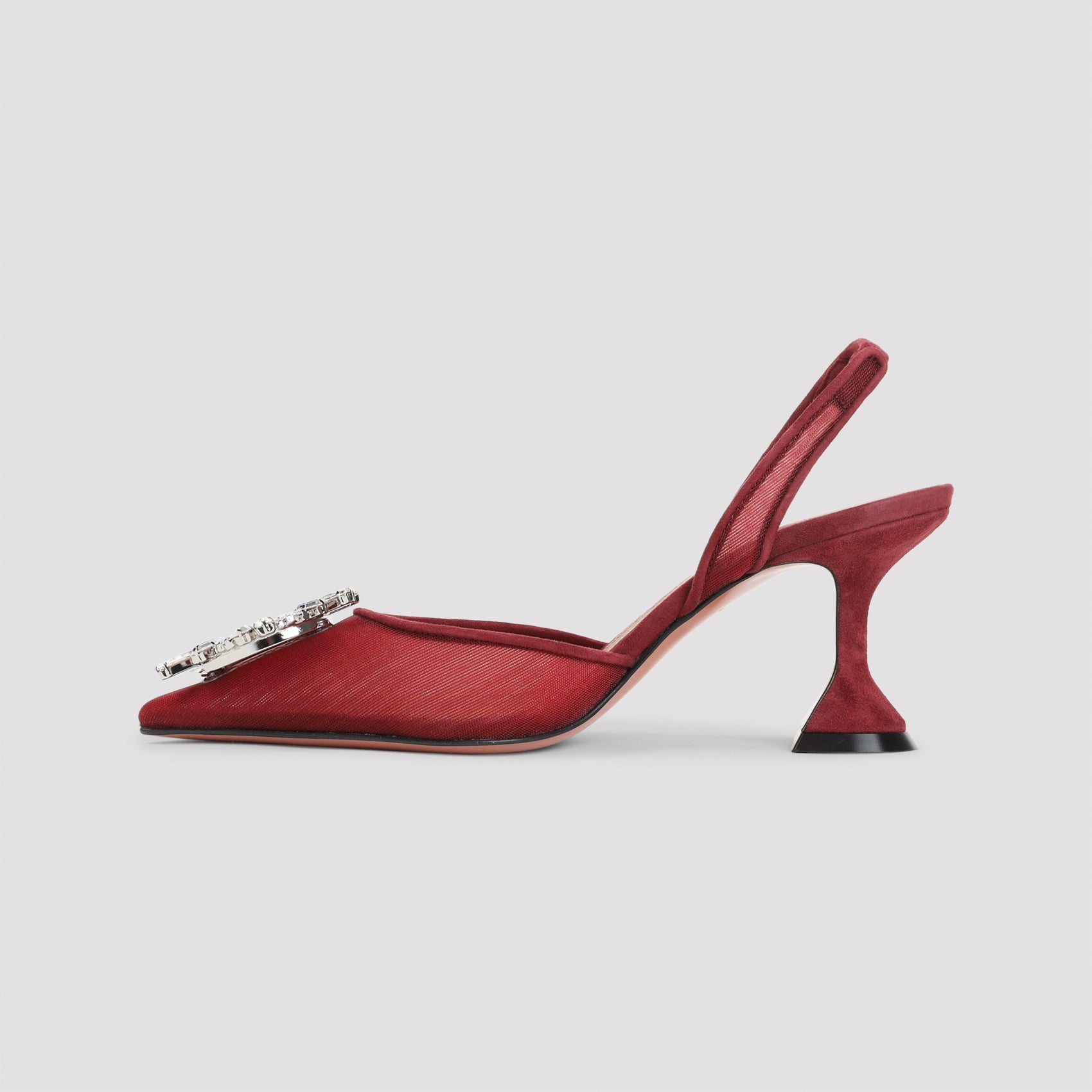Sculpted Heel Pumps with Crystal Embellishment