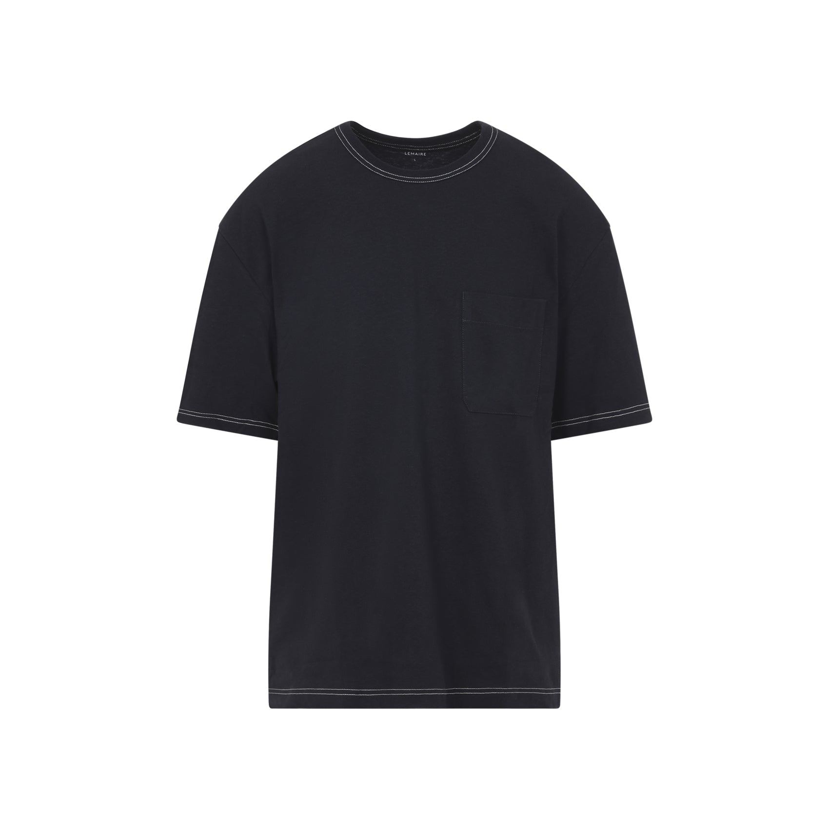 Relaxed-Fit Black T-Shirt with Contrast Stitching