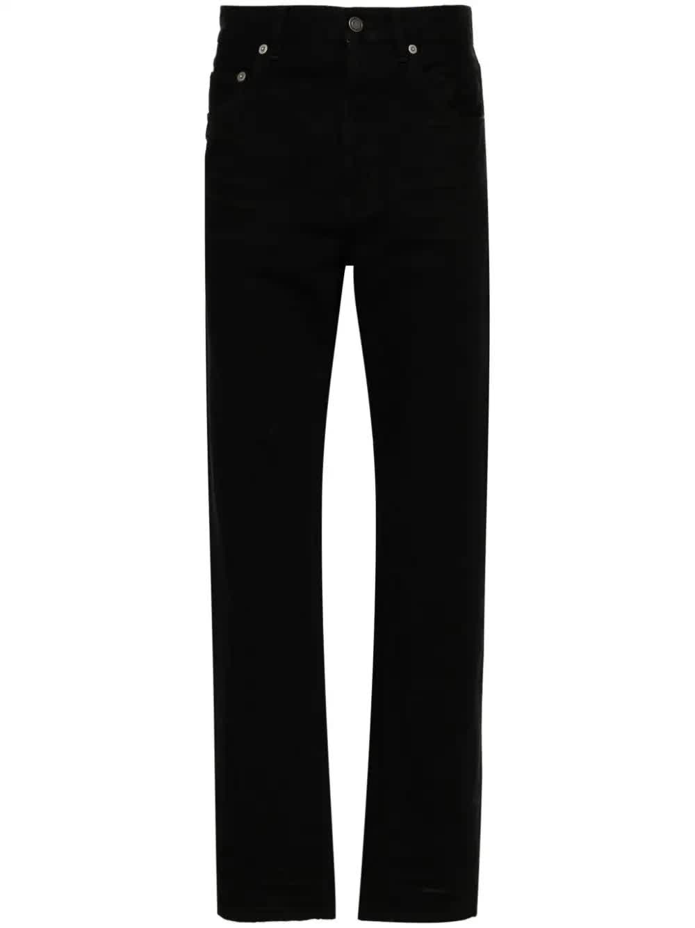 Black Straight-Leg Structured Denim Jeans
