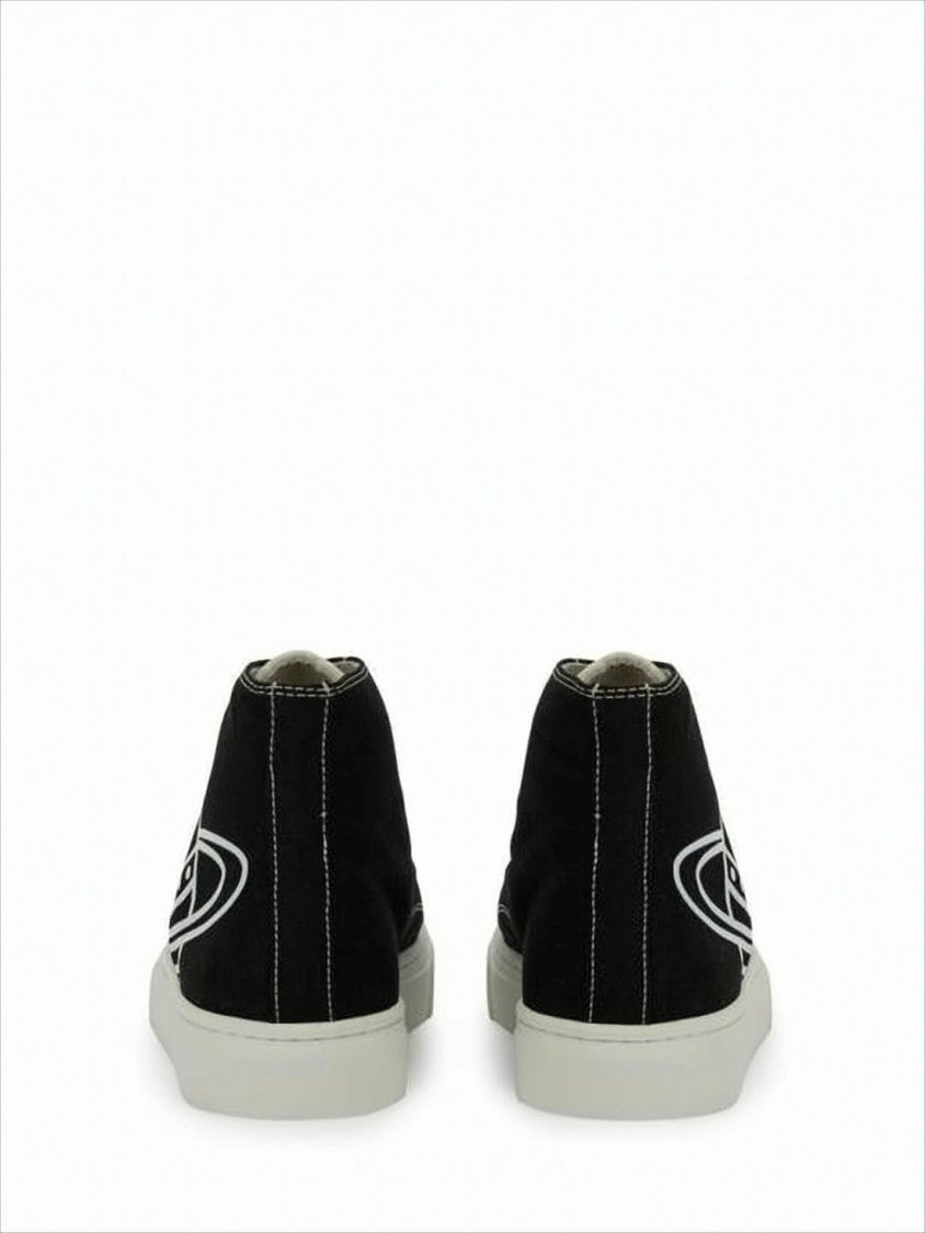 High-Top Sneakers with Graphic Emblem and Textured Sole
