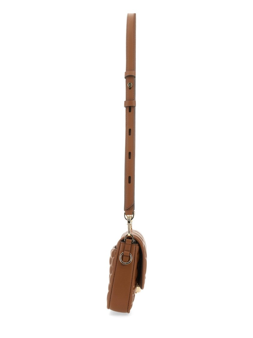Logo-Embossed Structured Shoulder Bag