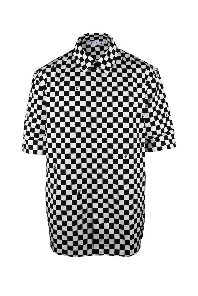 Checkerboard Pattern Cotton Shirt