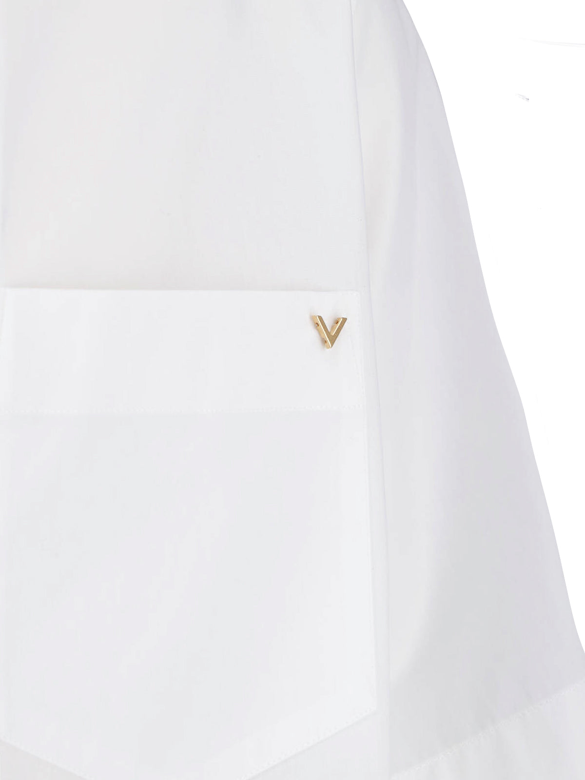 White VGold Boxy Silhouette Cotton Shirt