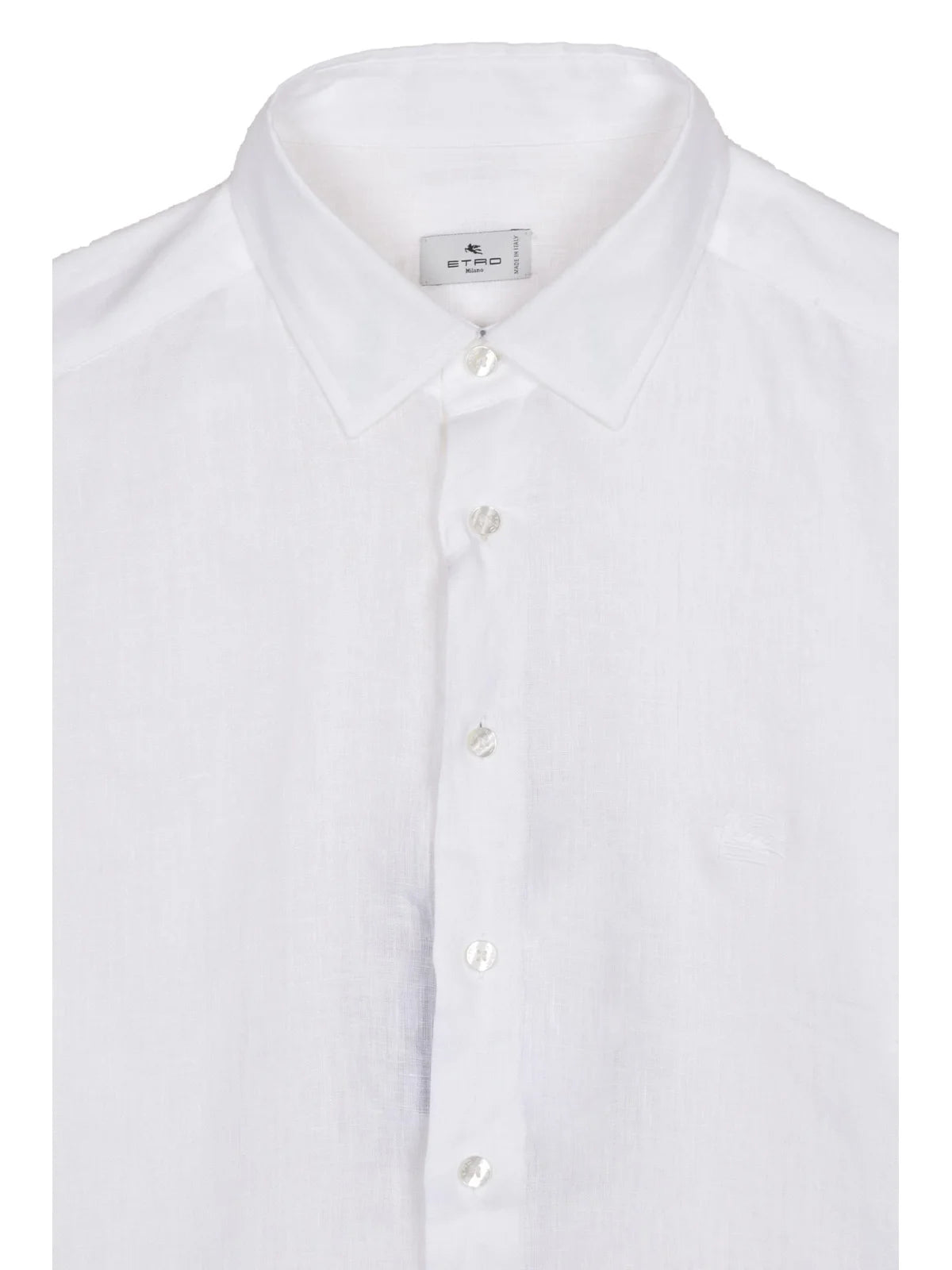 White Linen Shirt with Brushed Finish