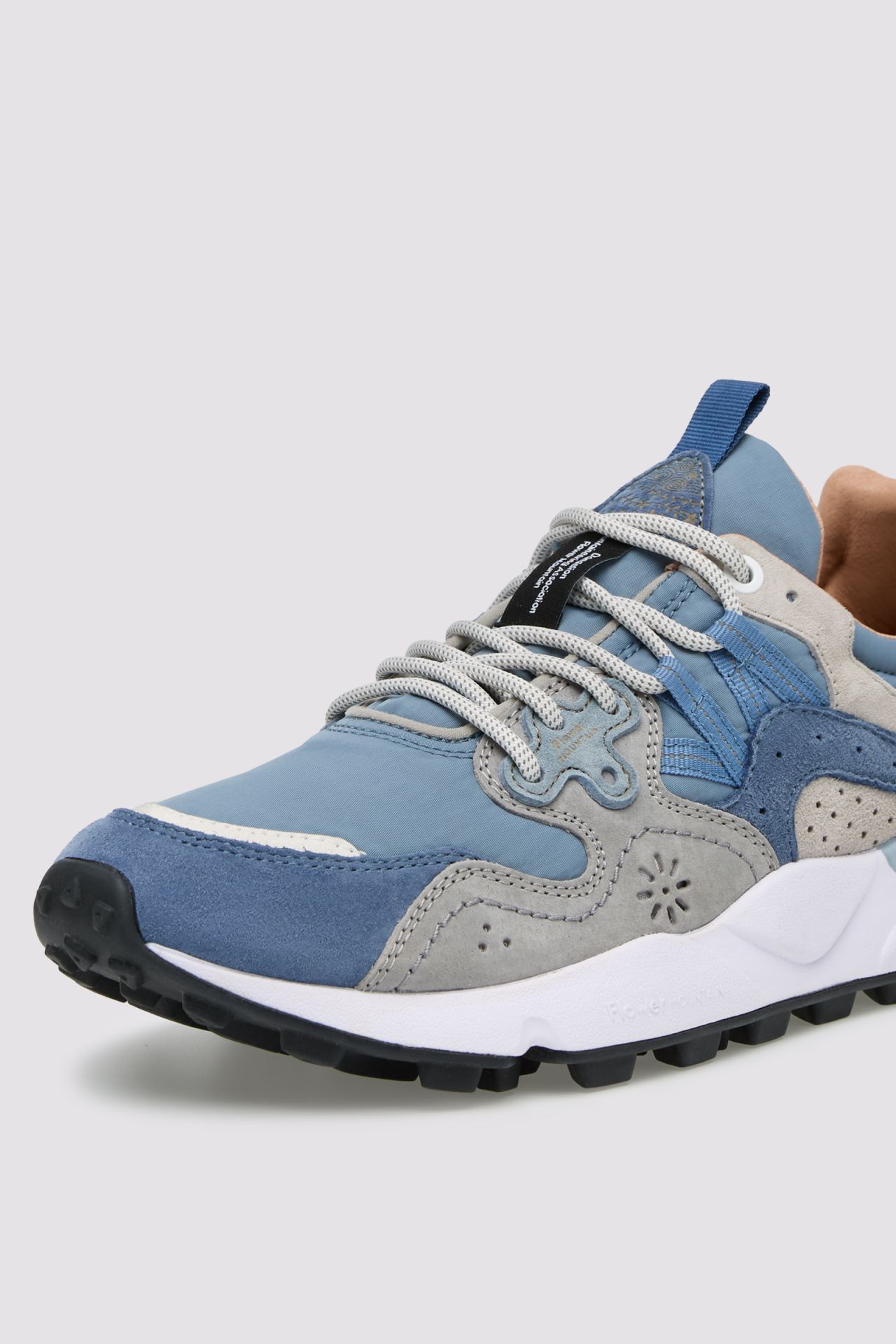 Layered Blue and Grey Suede Sneakers