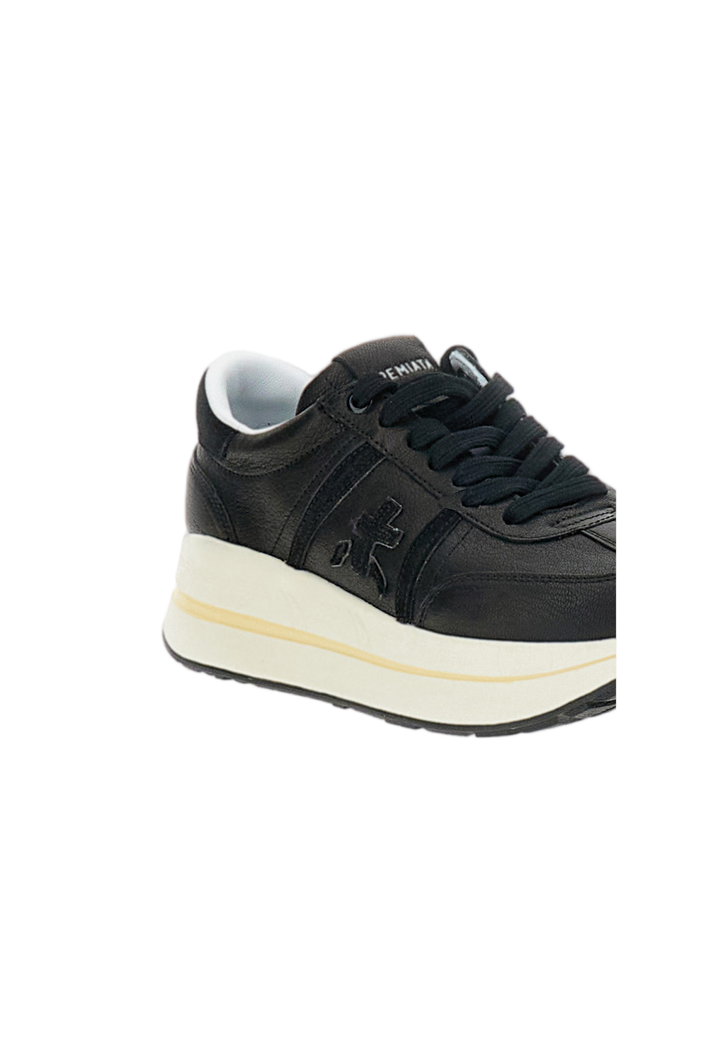 Black Bethcoin Leather Platform Sneakers