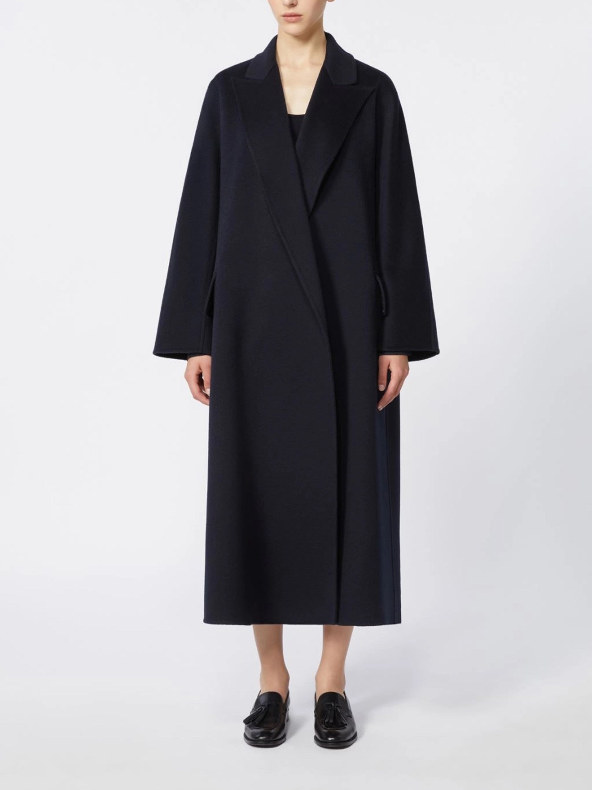 Black Mxmcesto Mid-Length Belted Wool Coat