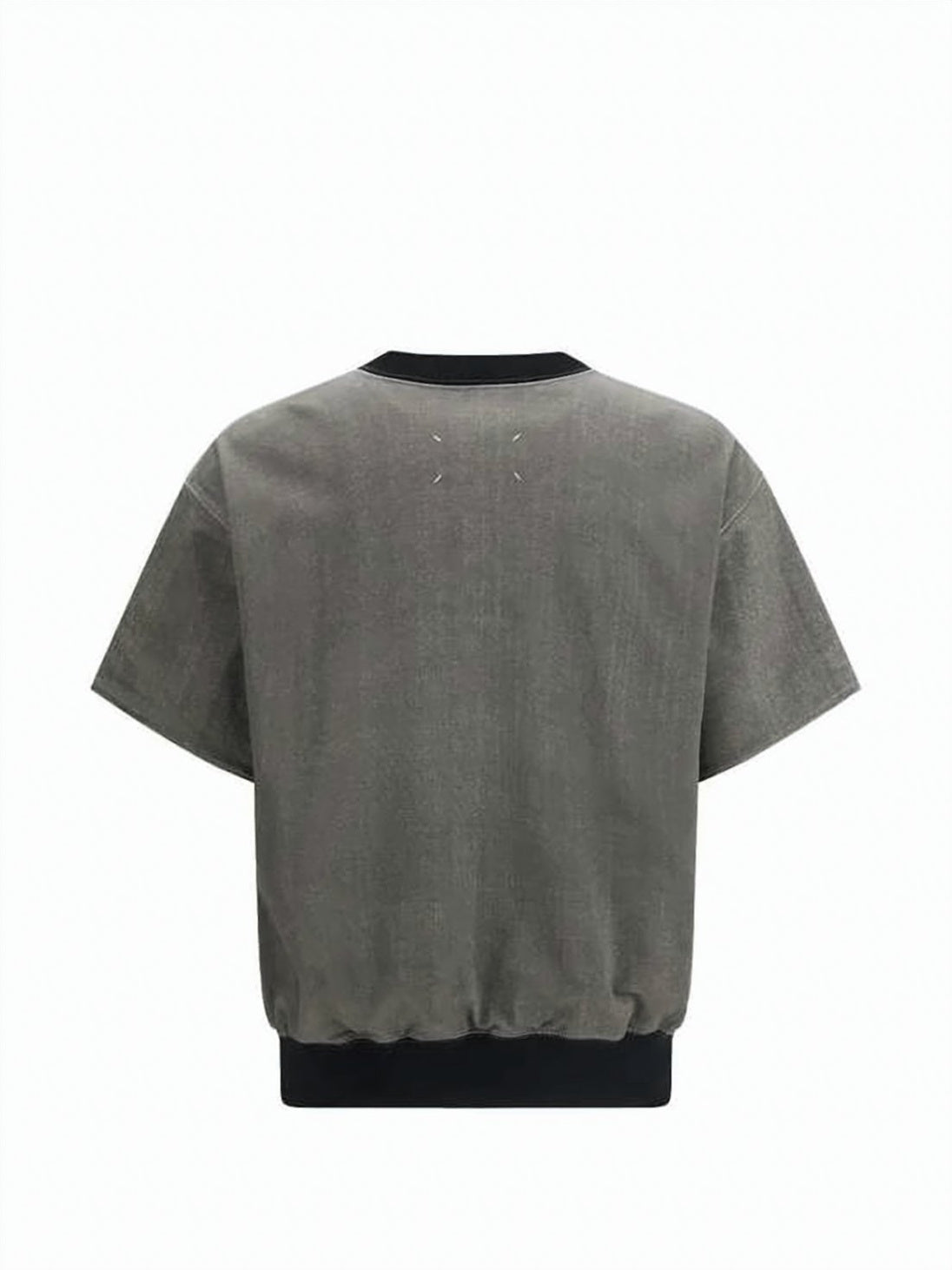 Boxy-Fit Short-Sleeve T-Shirt with Distressed Text Detail