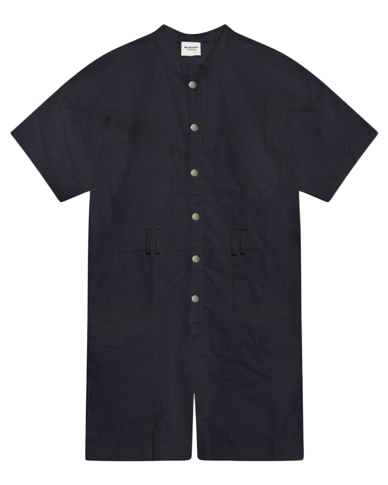 Short-Sleeved Blouse with Front Button Closure