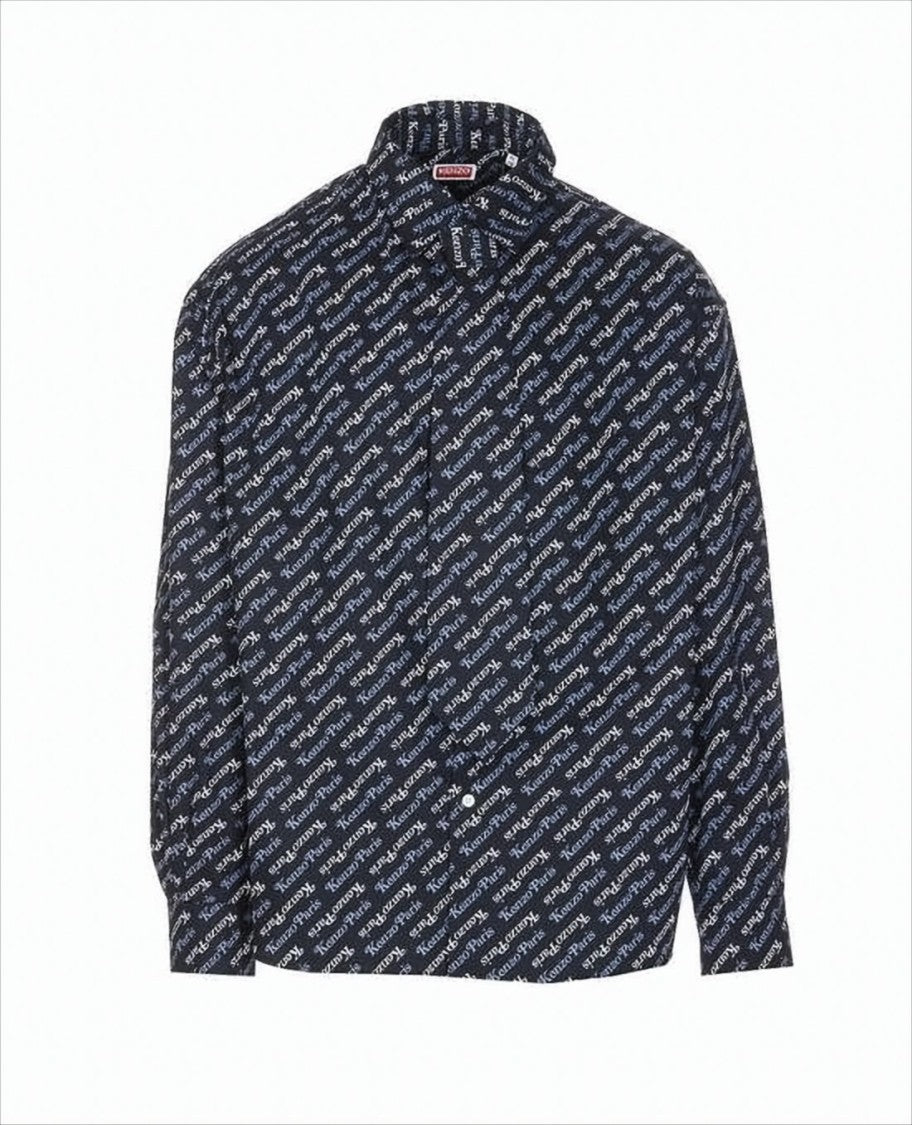 Long-Sleeve Shirt with Diagonal Text Print