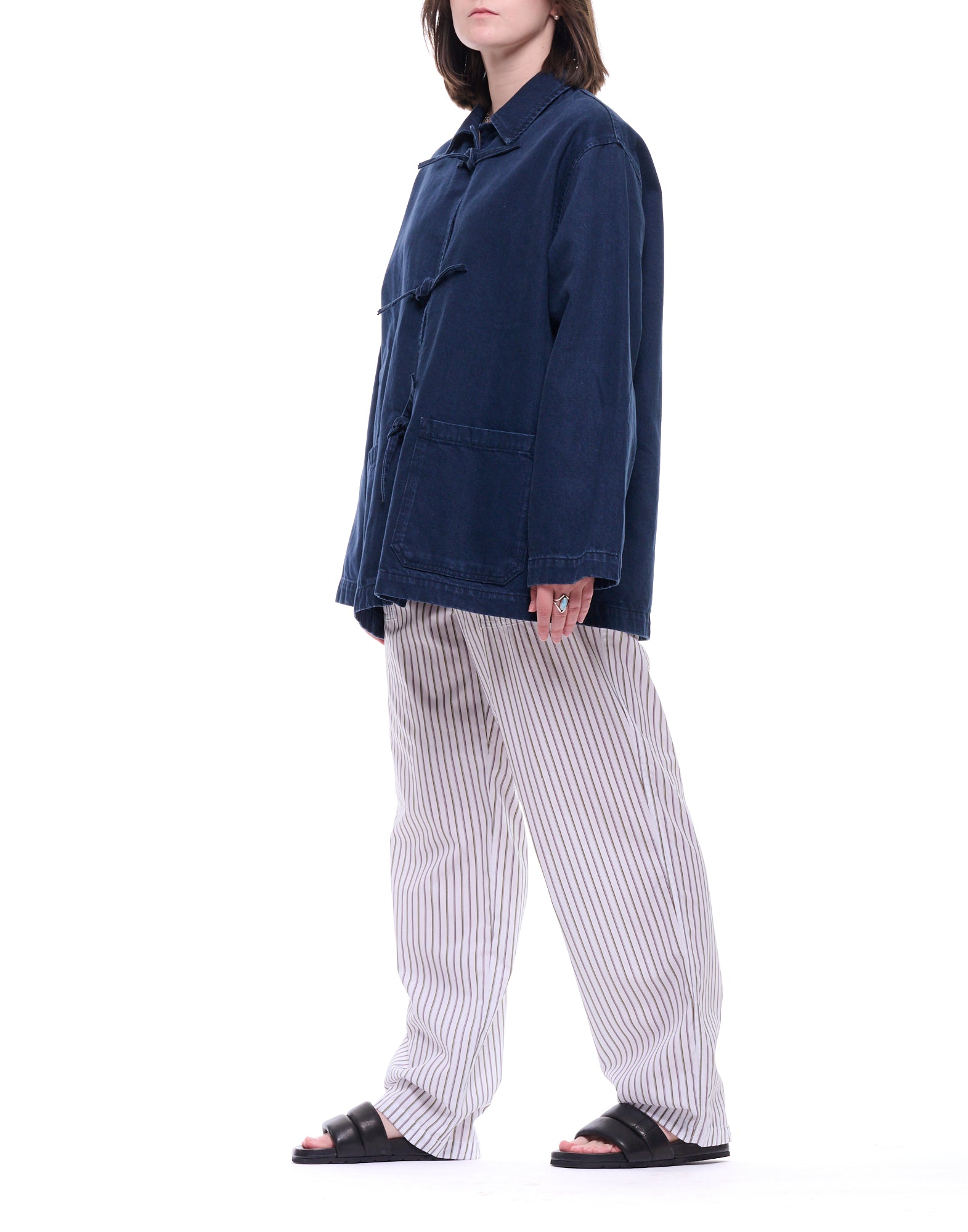 Structured Denim Jacket with Classic French Collar