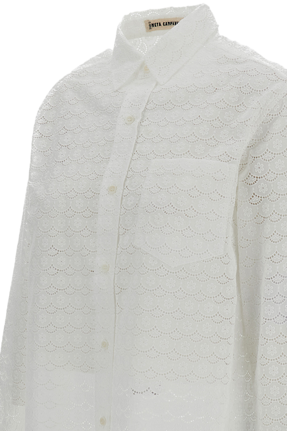 White Pablo Embroidered Cotton Shirt
