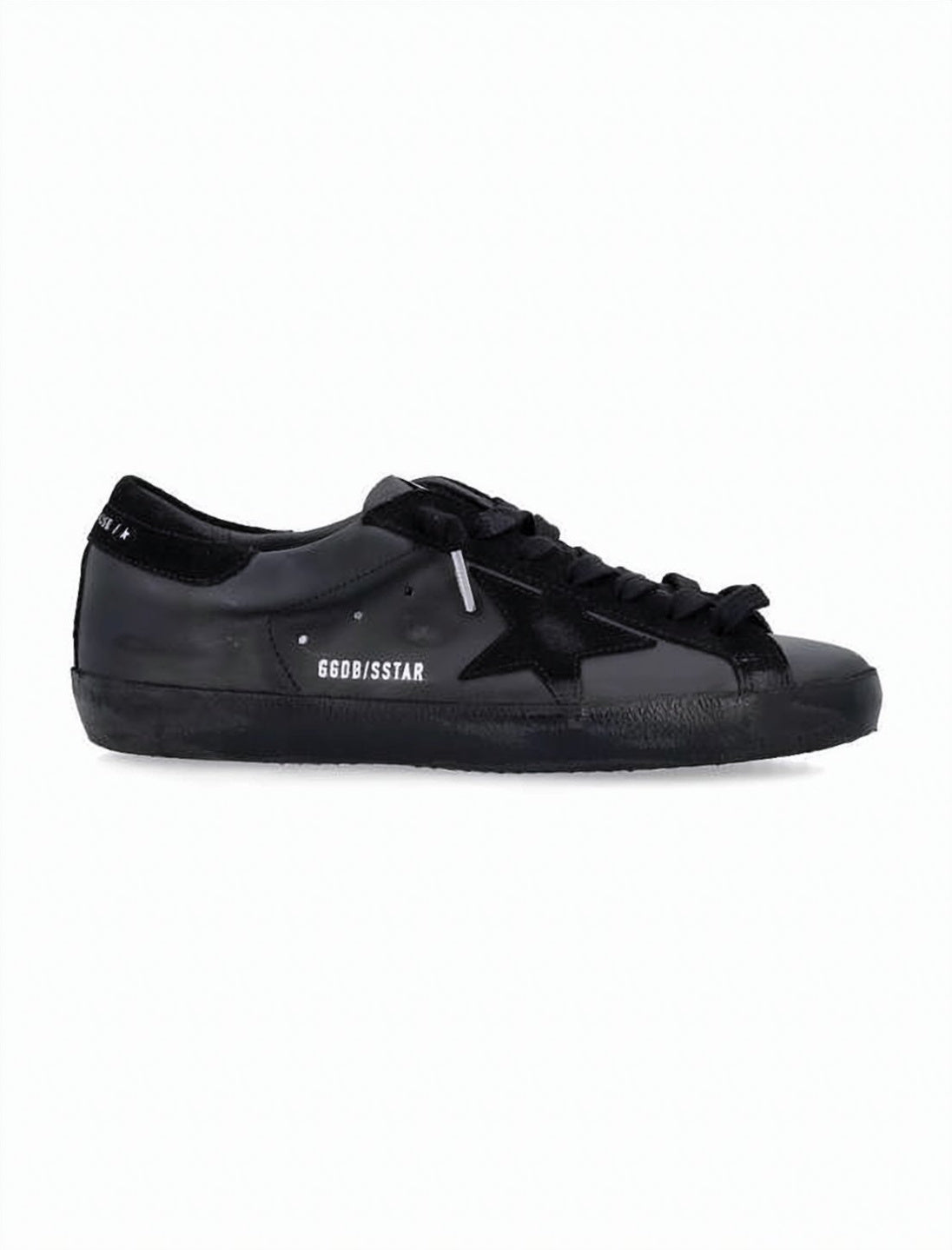 Low-Top Black Leather Sneakers with Subtle Star Detail