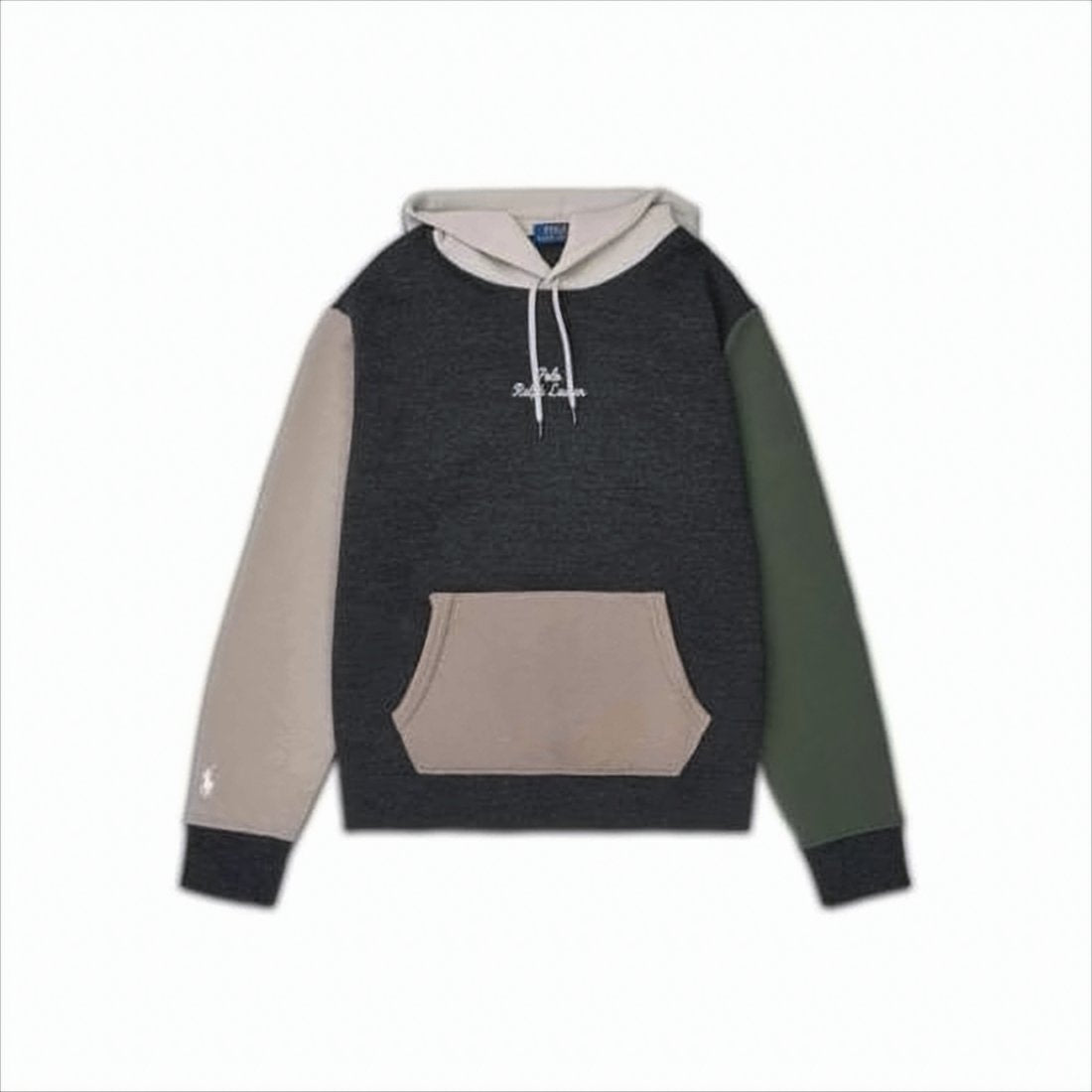 Color-Block Design Fleece Sweatshirt With Embroidered Logo