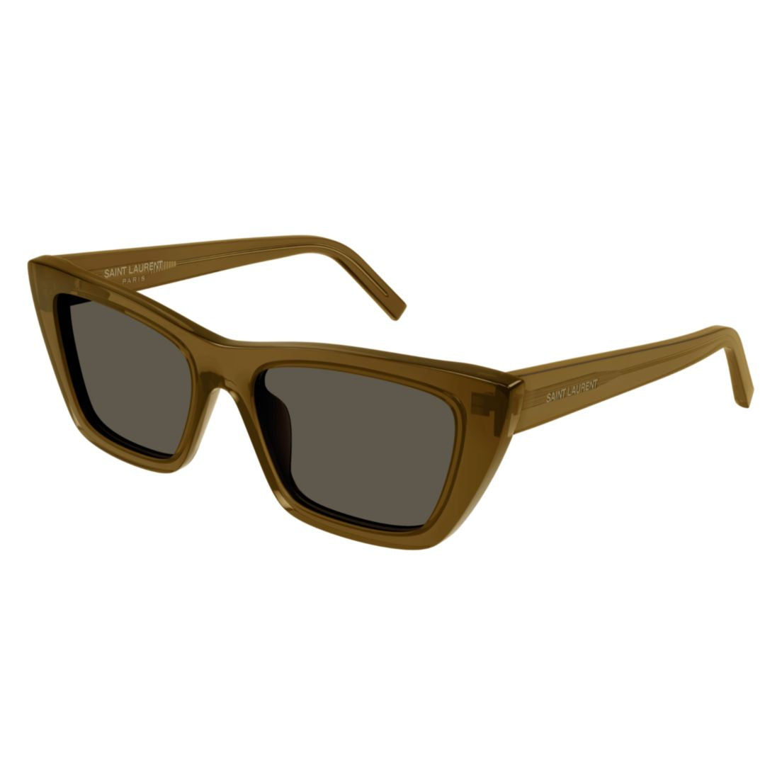 Angular Cat-Eye Sunglasses in Translucent Brown