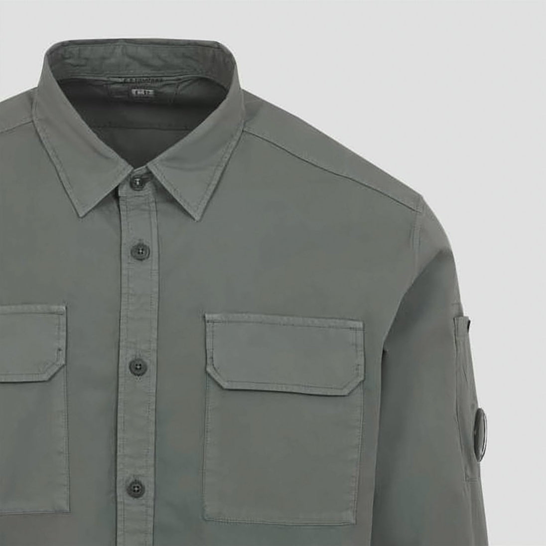 Structured Long-Sleeve Shirt with Button-Down Front and Chest Pockets