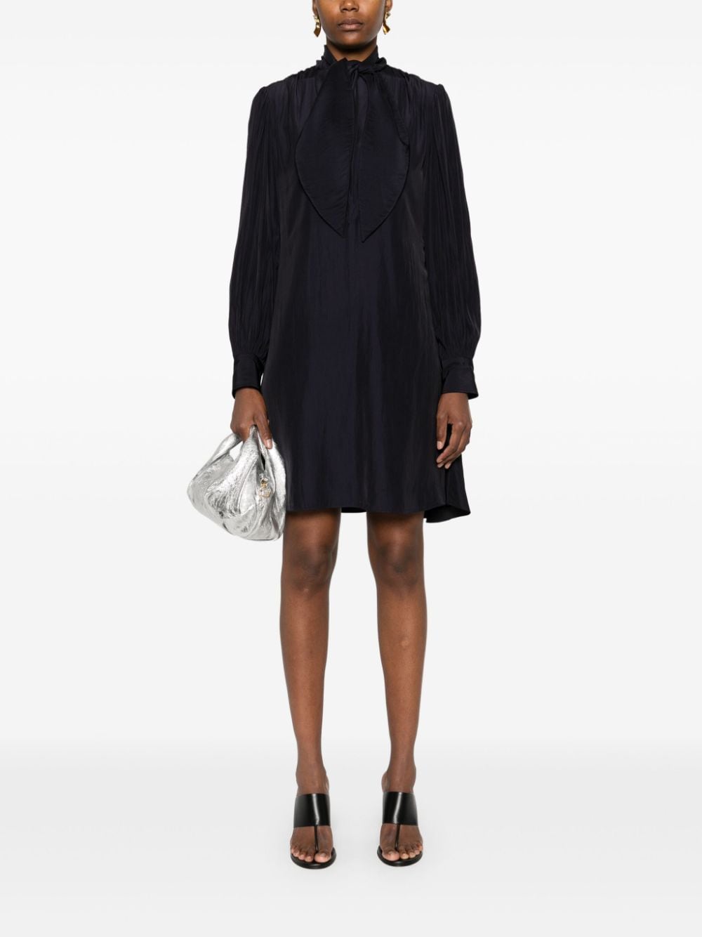 Midnight Blue Draped Dress
