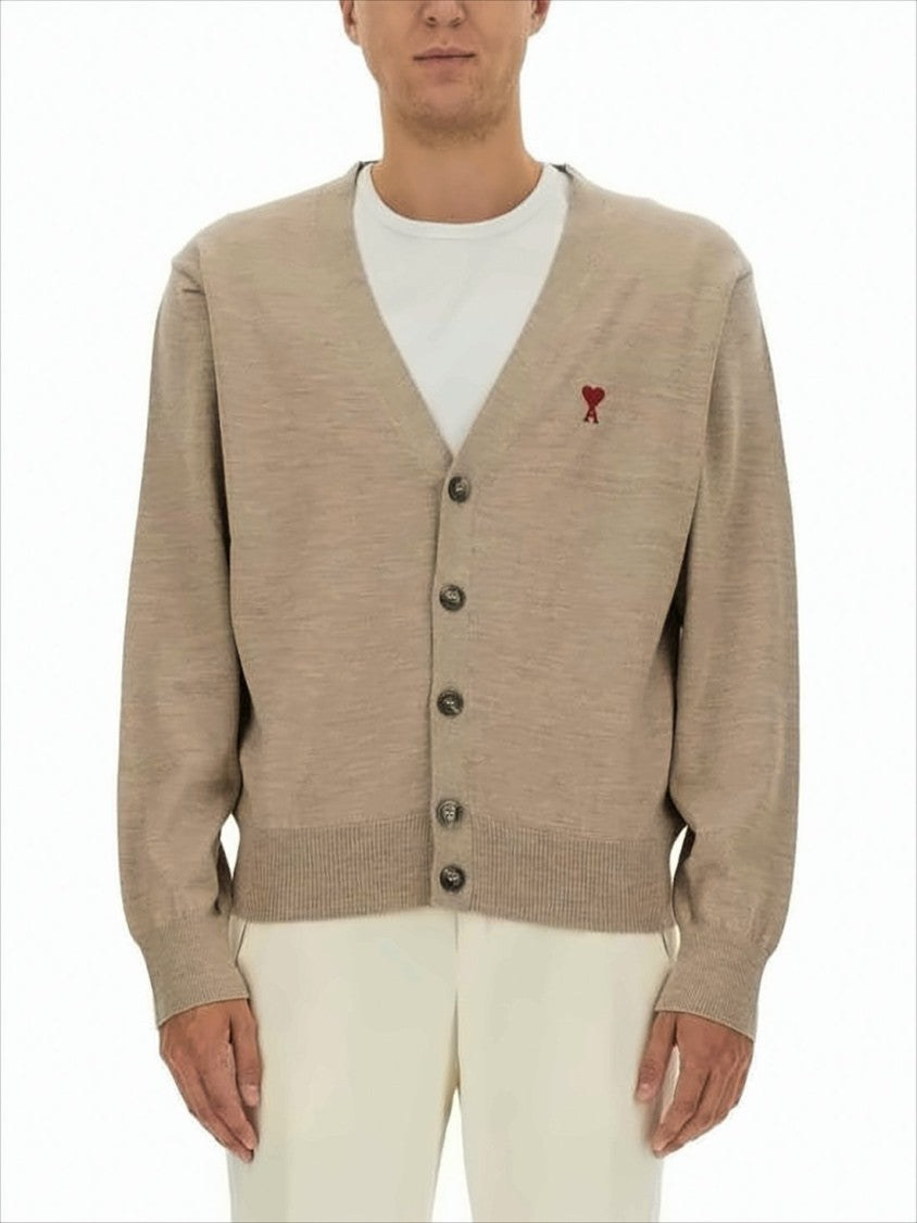 Wool Cardigan with V-Neckline
