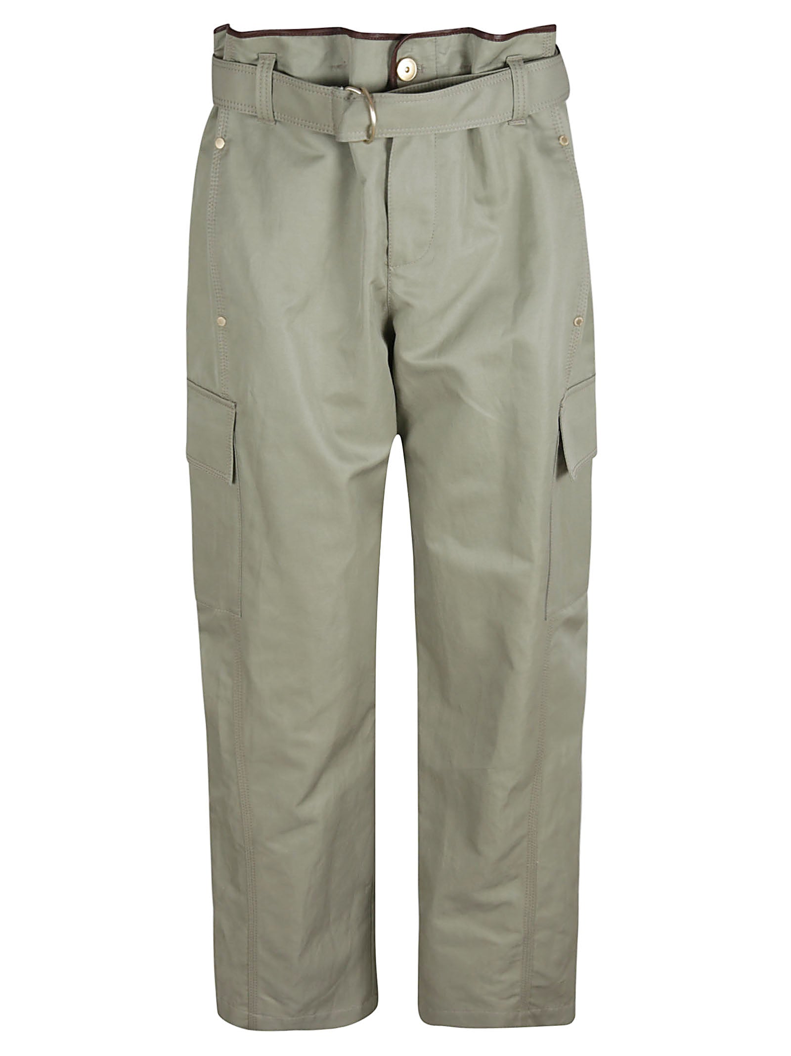 Tailored Green Trousers with Straight-Leg Cut