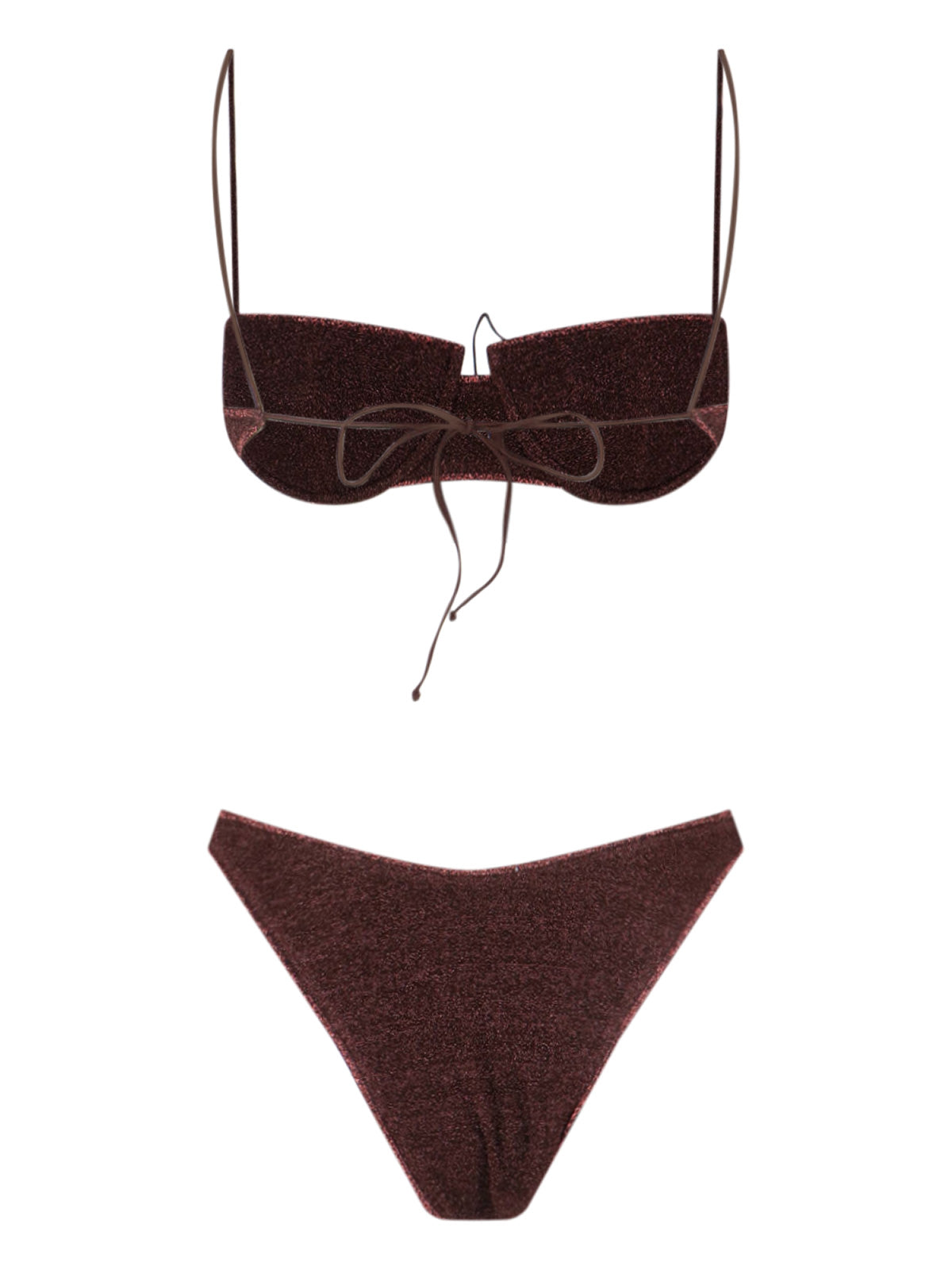 “Lumière” Metallic Bikini – Brown