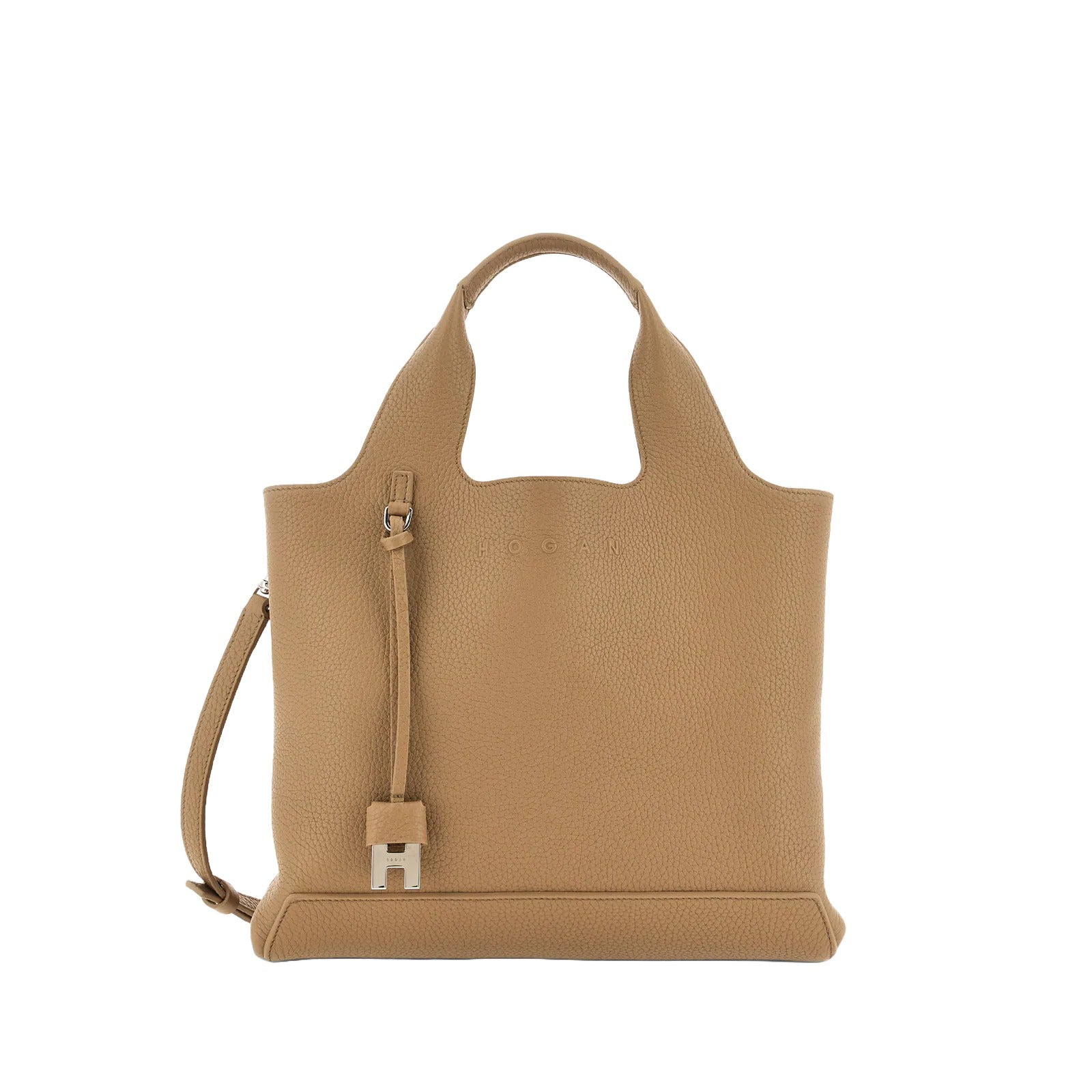 Structured Medium Biscuit Leather Shopping Bag