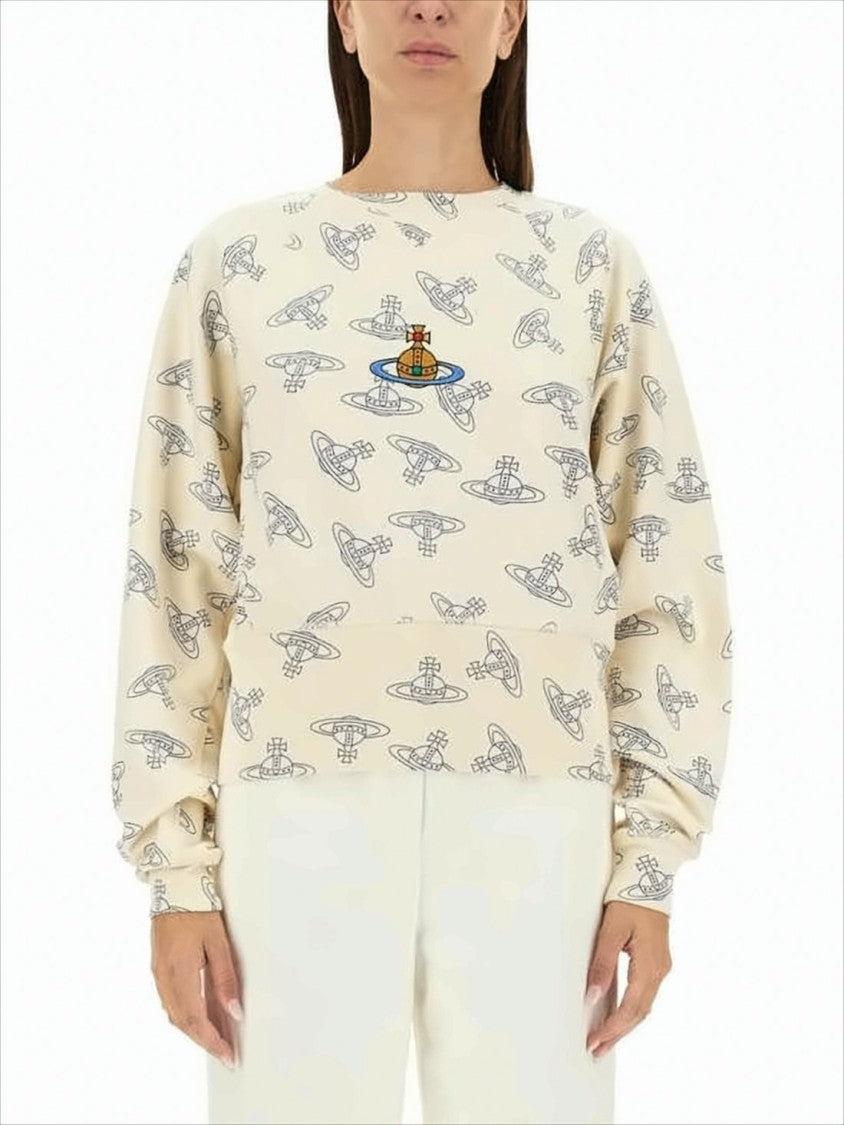 Relaxed-Fit Long-Sleeve Shirt with Abstract Orb Pattern