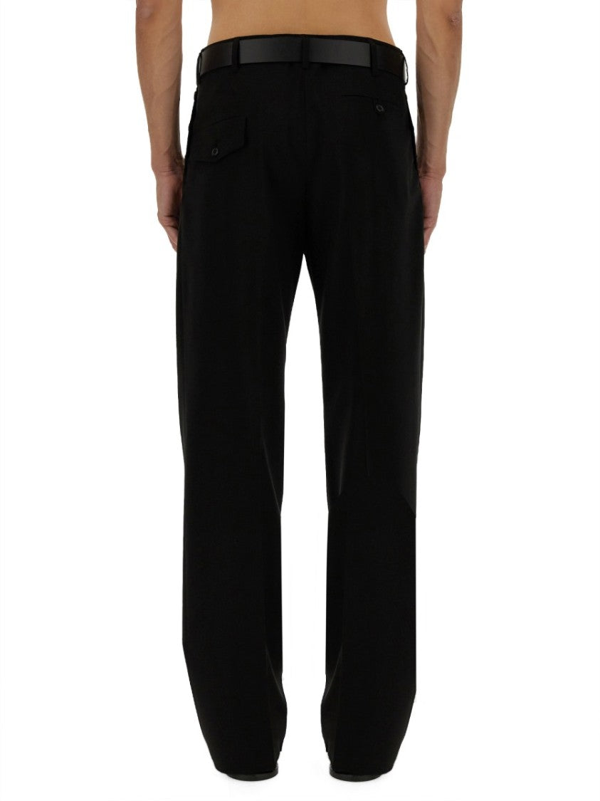 Regular Fit Black Wool Pants